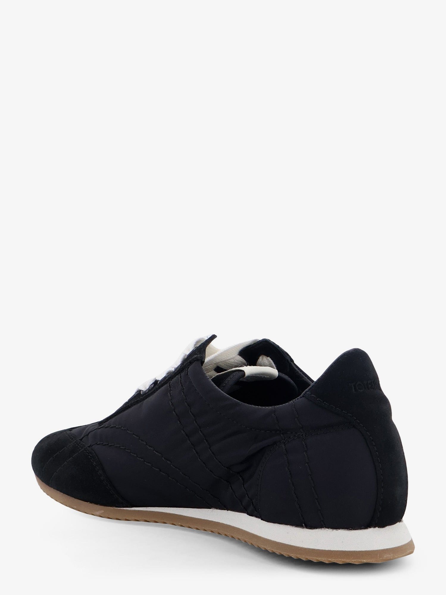 TOTEME Nylon and suede sneakers with all-over stitching