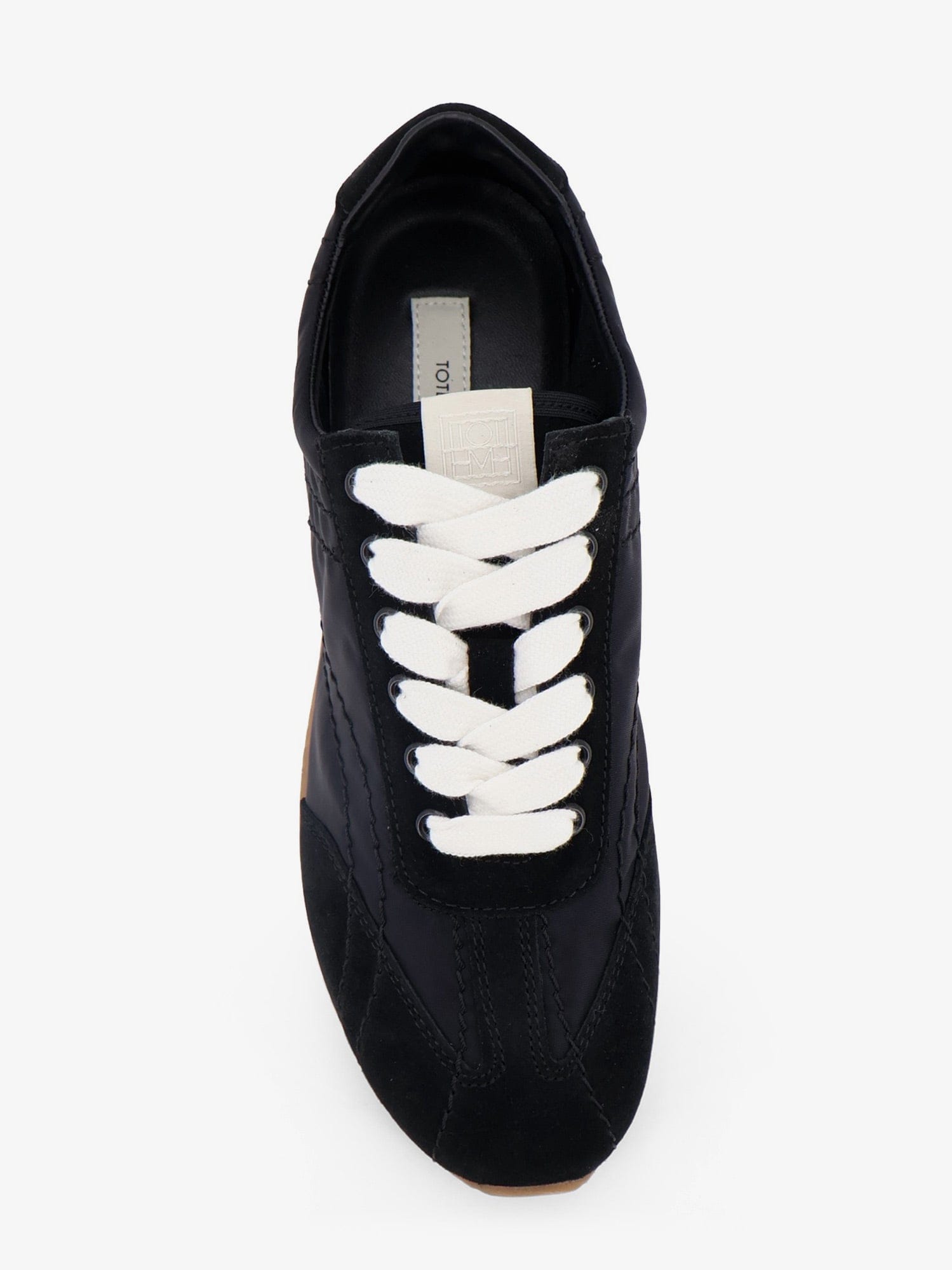 TOTEME Nylon and suede sneakers with all-over stitching