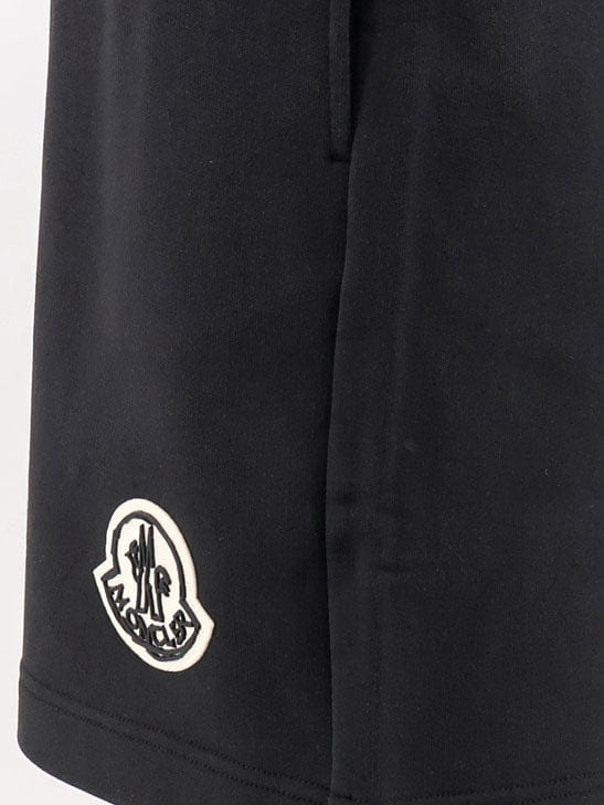 Moncler Cotton bermuda shorts with front logo patch