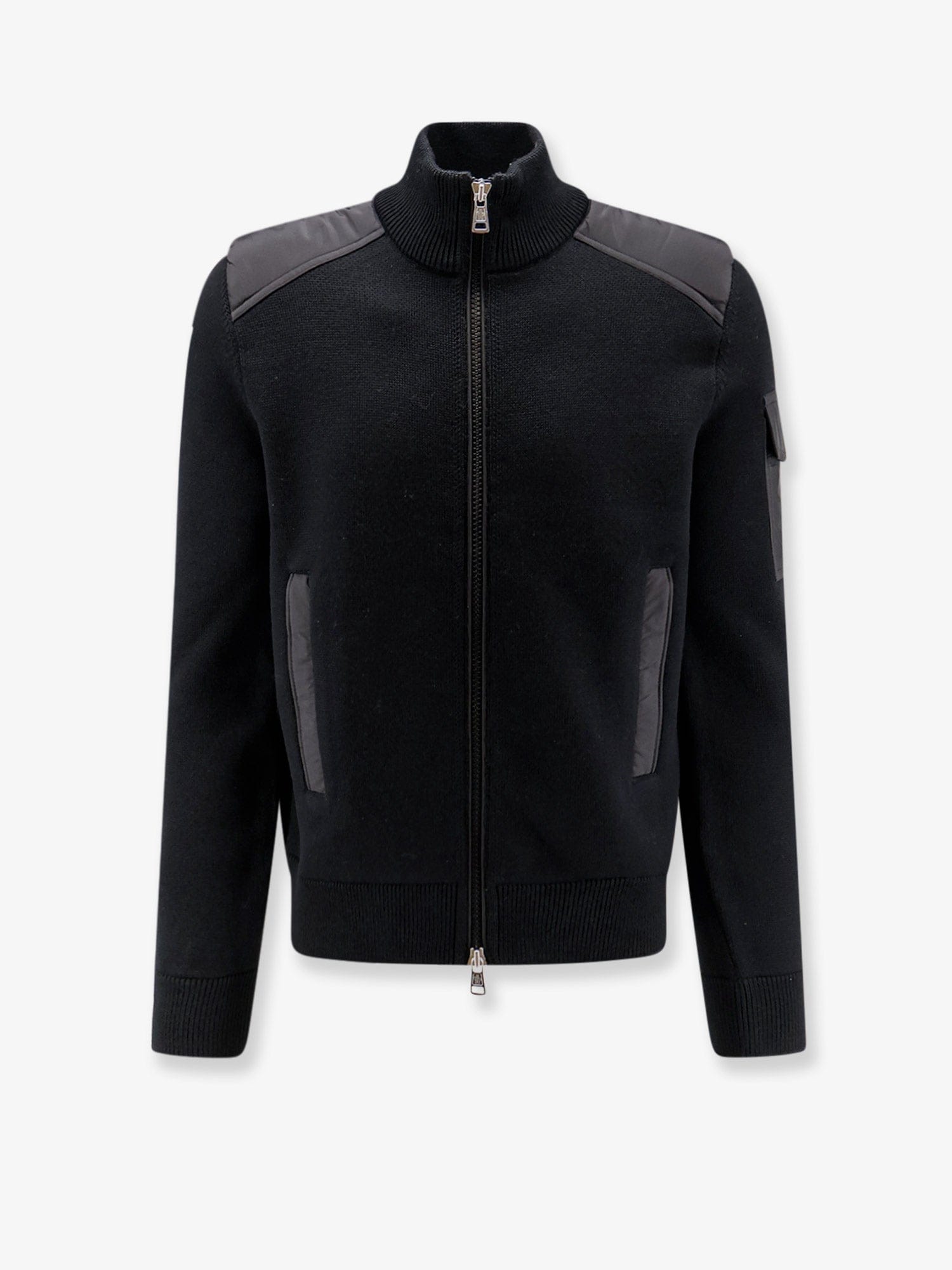 Moncler Virgin wool cardigan with Logo patch