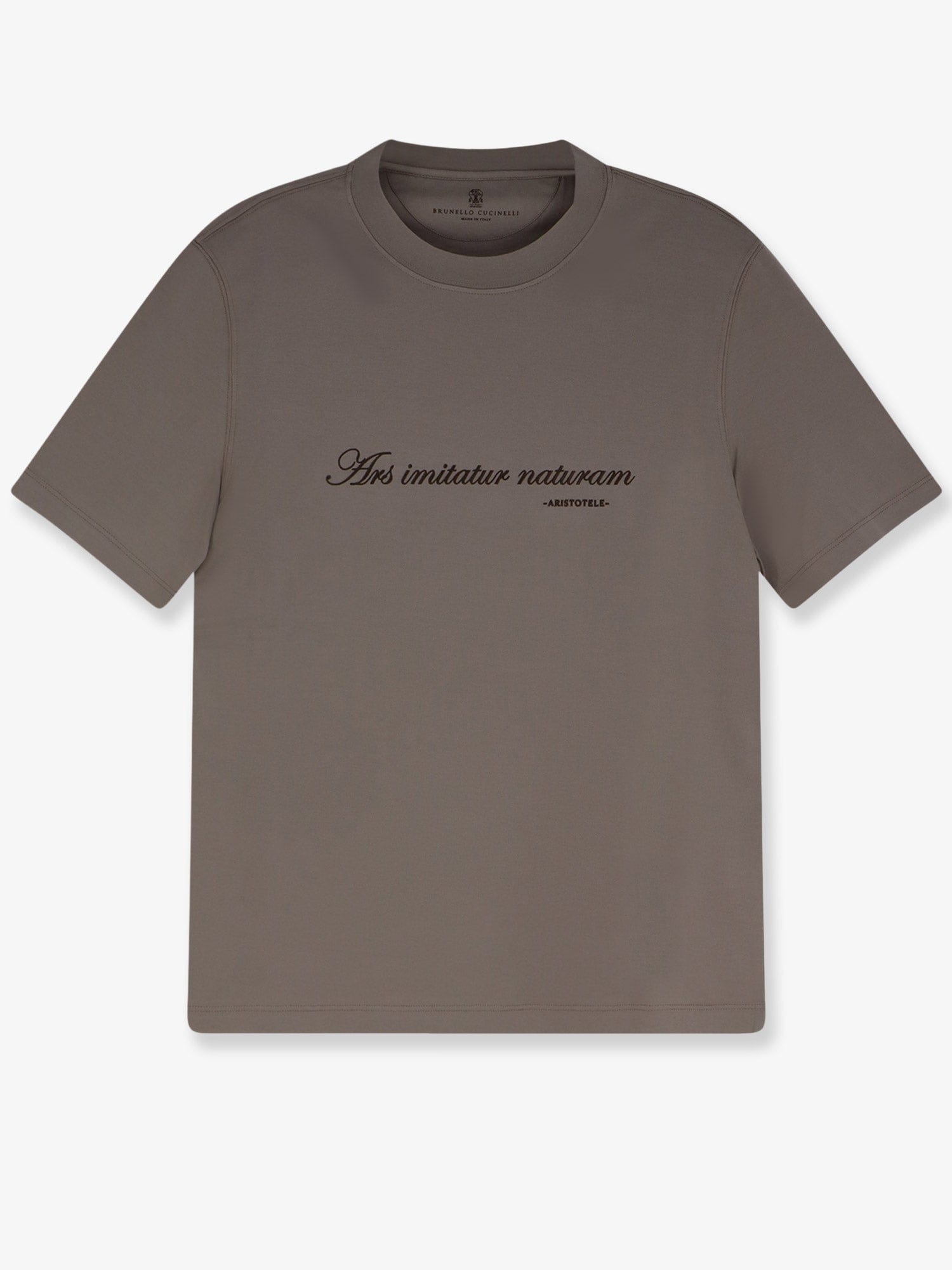 Brunello Cucinelli Cotton T-shirt with front embroidery