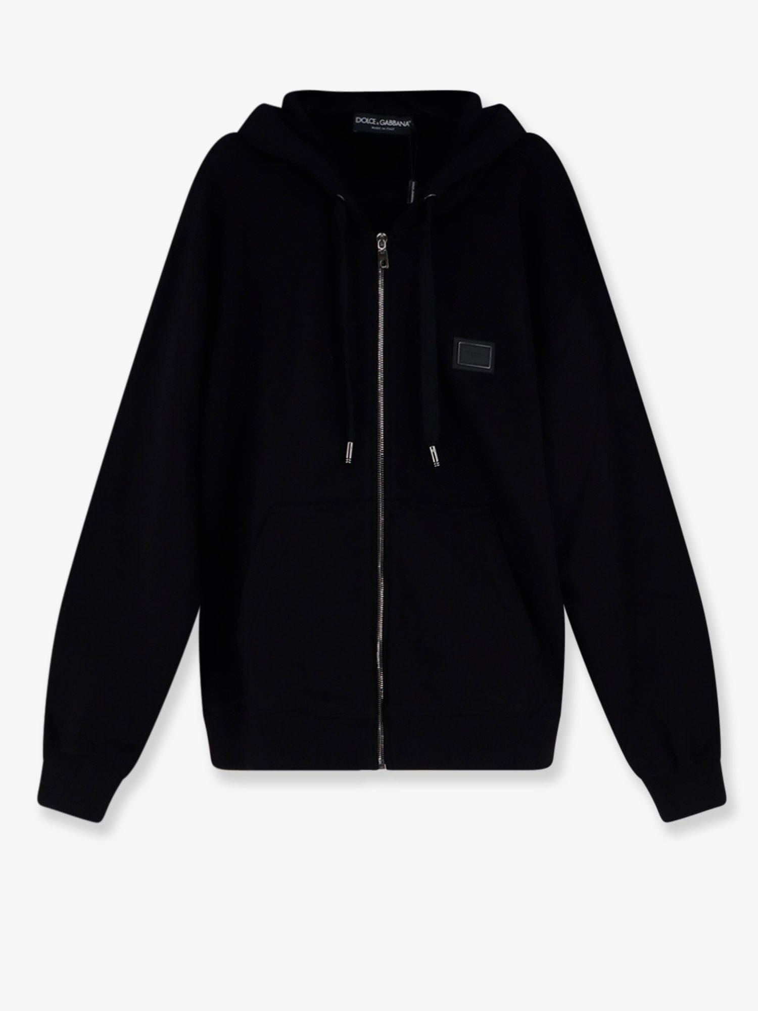 Dolce & Gabbana Cotton sweatshirt with metal logo patch