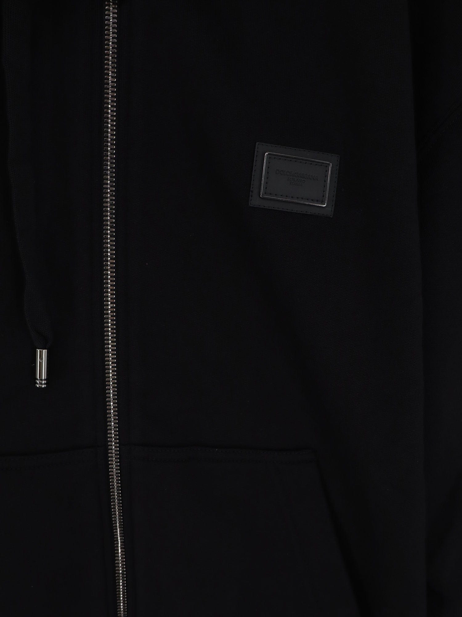 Dolce & Gabbana Cotton sweatshirt with metal logo patch