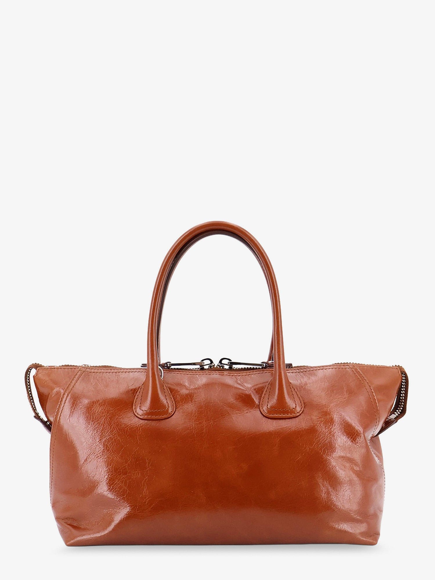 Miu Miu Shiny leather handbag with front lettering logo