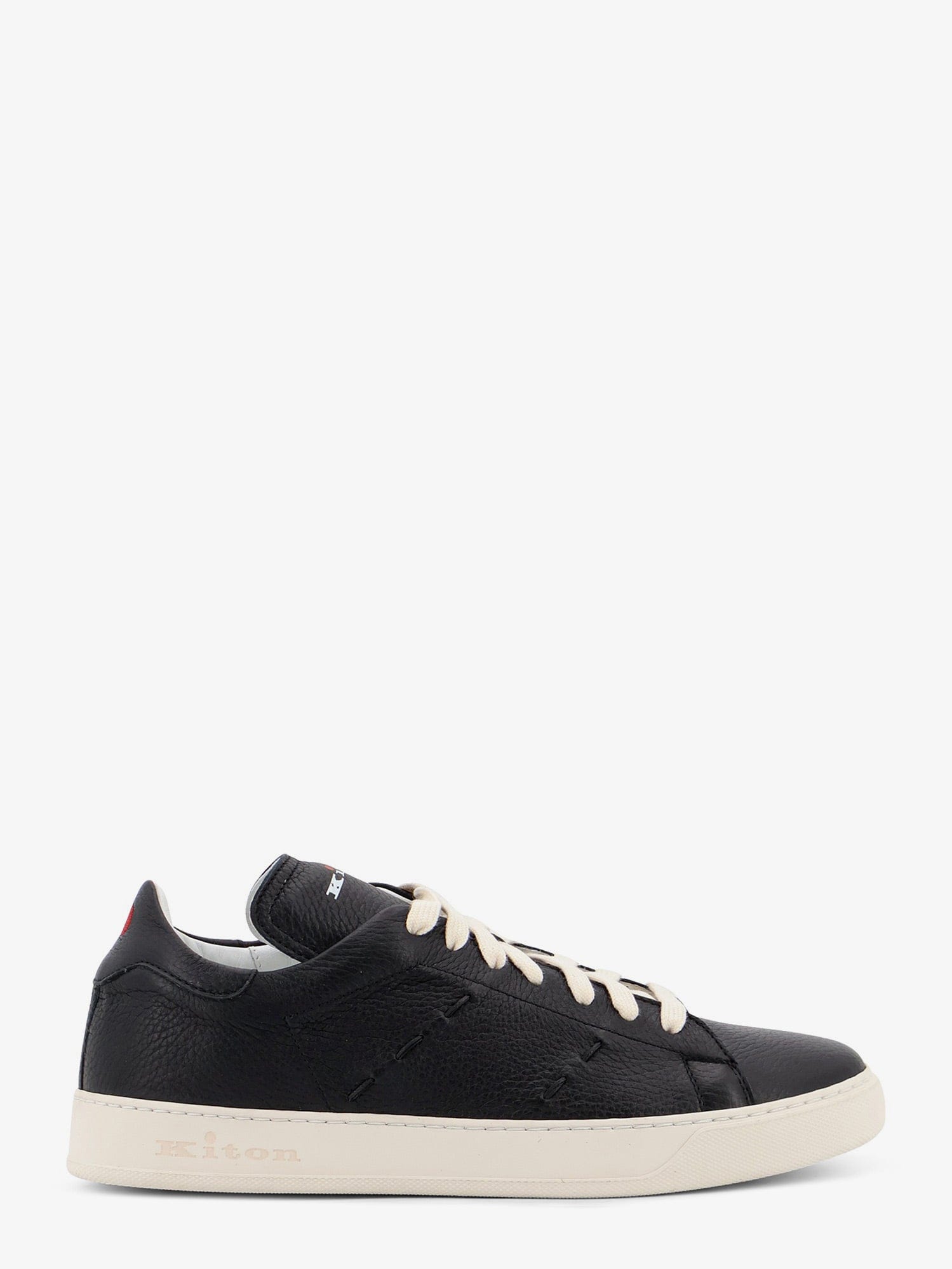 KITON CIRO PAONE Leather sneakers with iconic side stitching