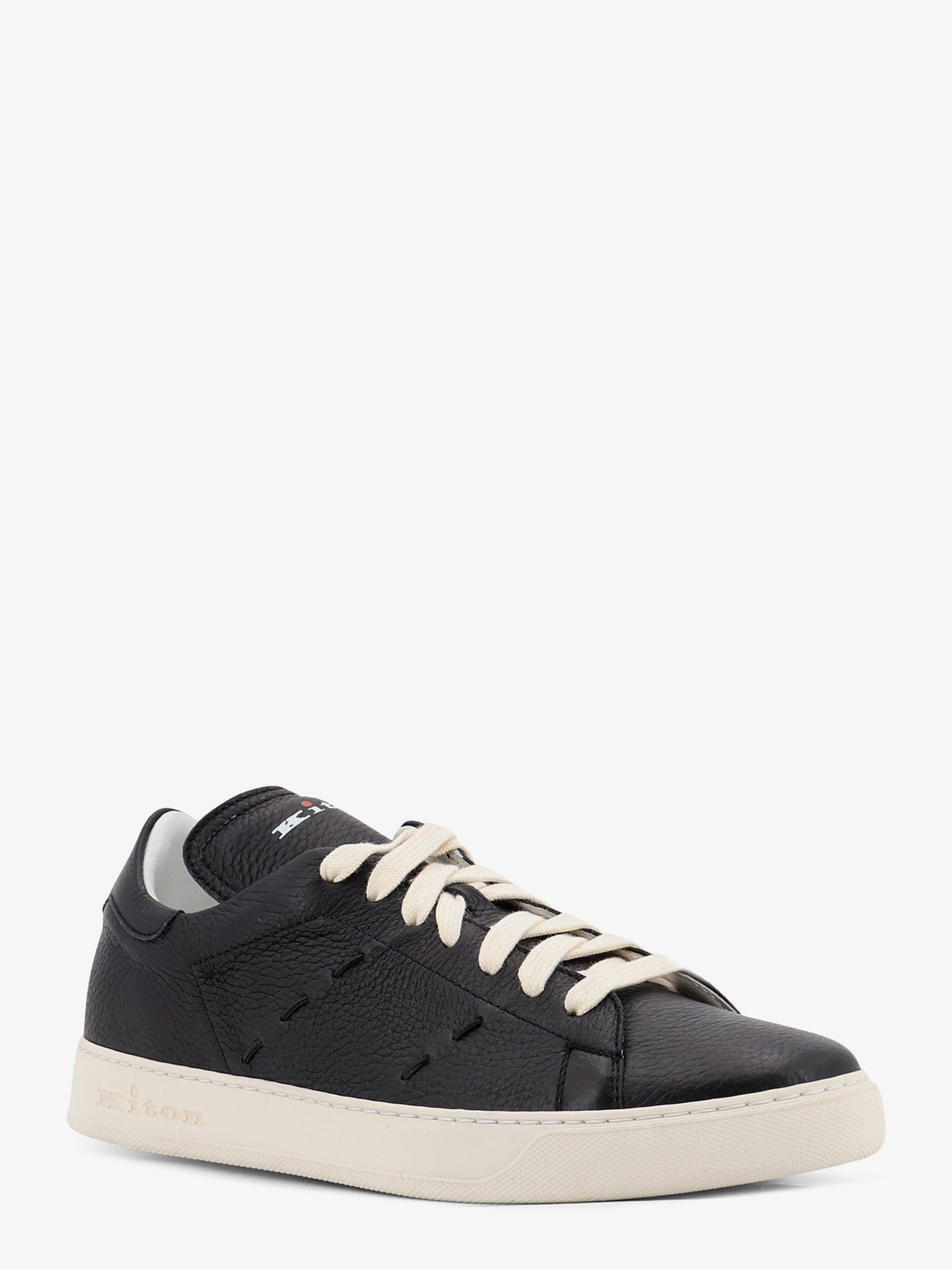 KITON CIRO PAONE Leather sneakers with iconic side stitching