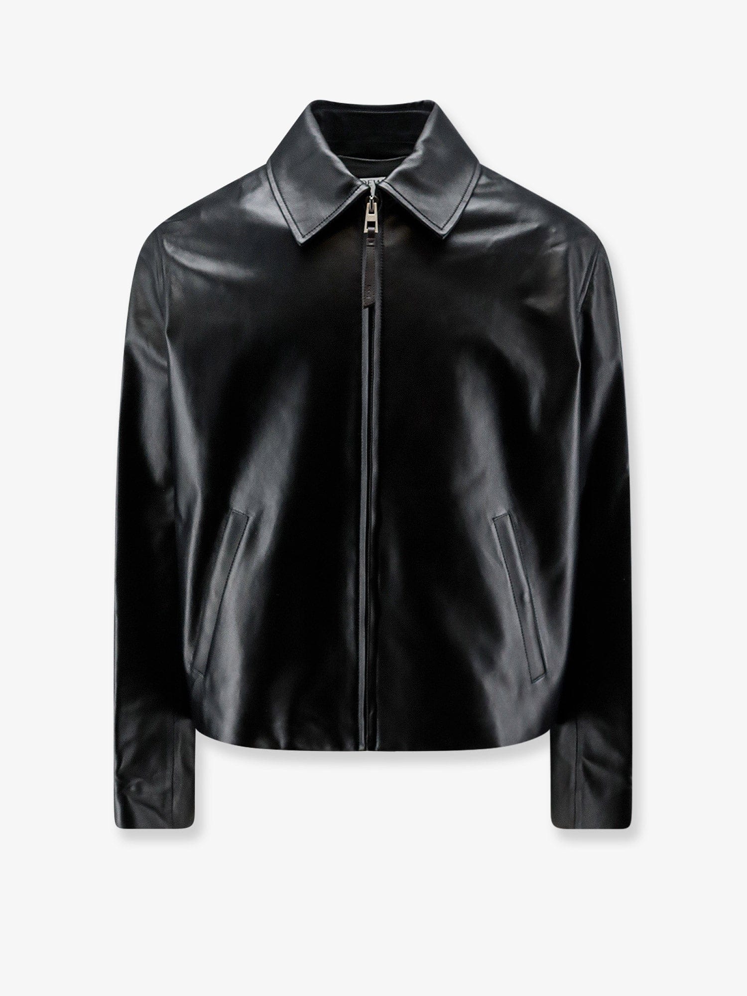 Loewe Leather jacket with back logo patch