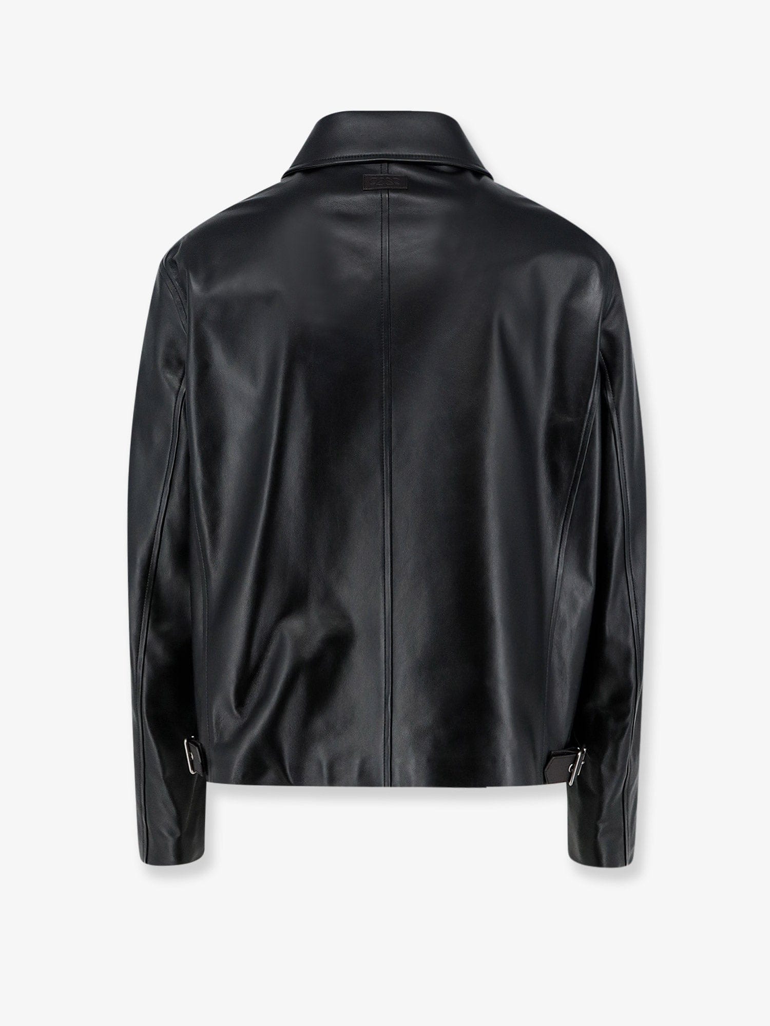 Loewe Leather jacket with back logo patch