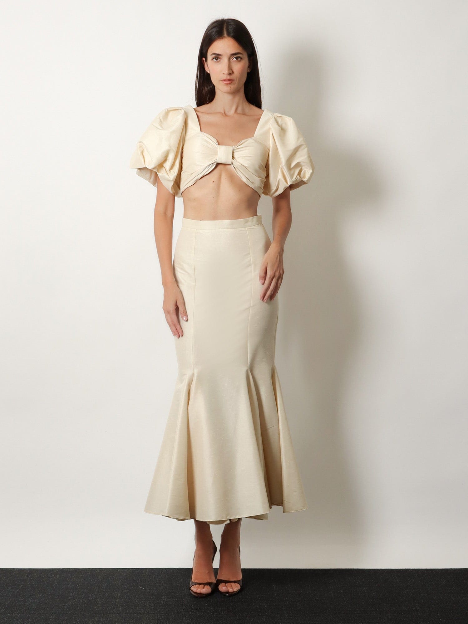 ACTUALEE Shantung long skirt