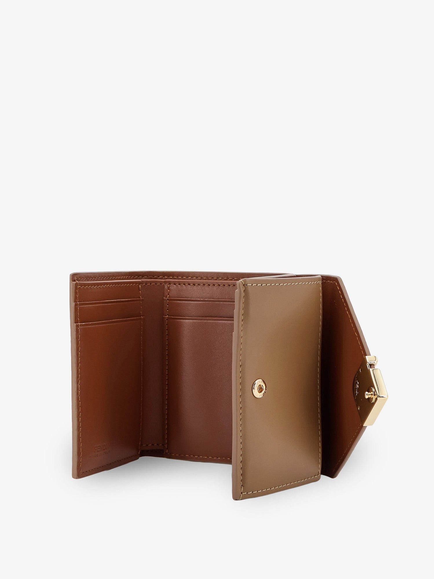 Fendi FF Diamonds Micro Trifold Leather Wallet