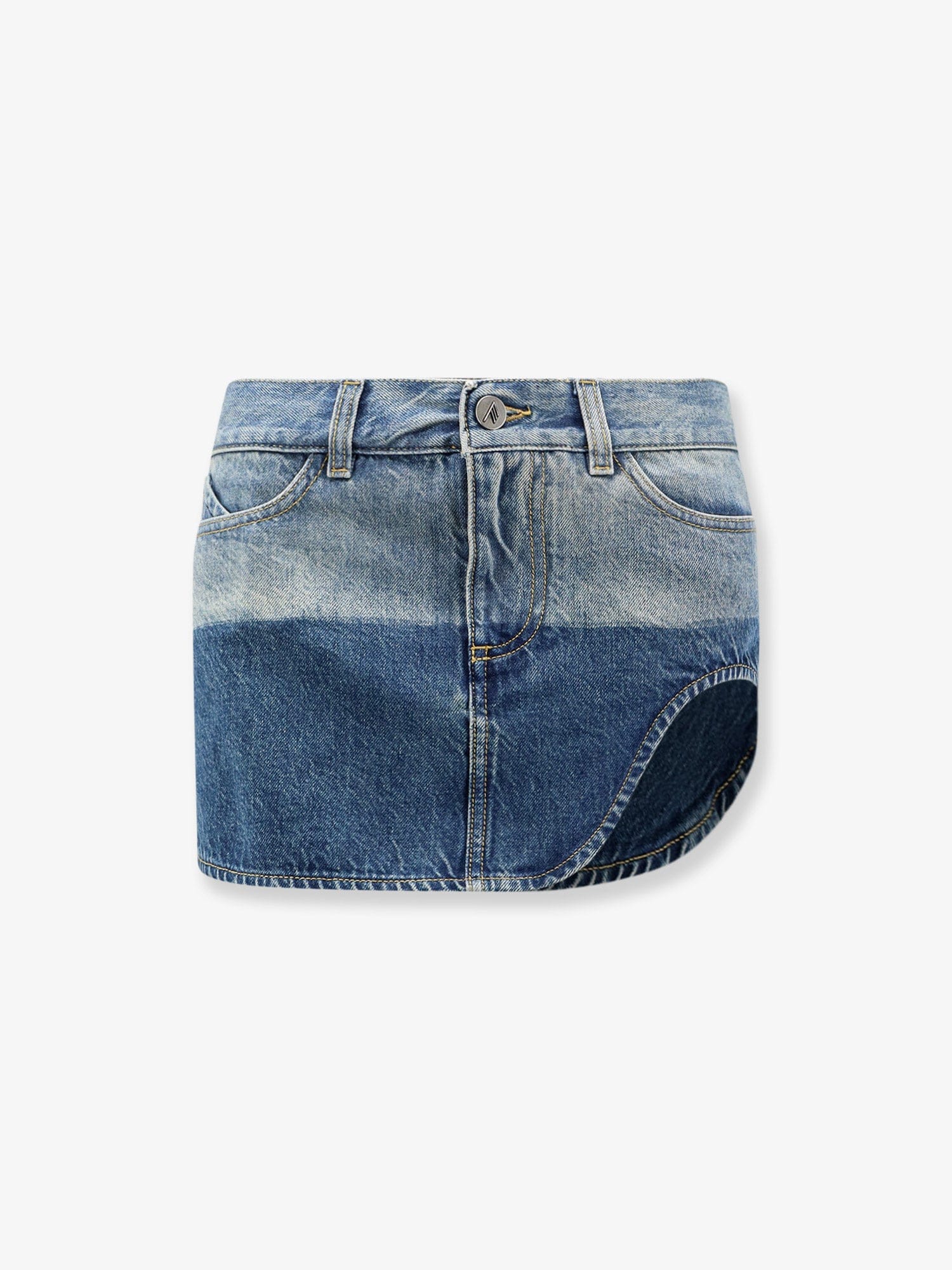 The Attico Blue denim mini skirt