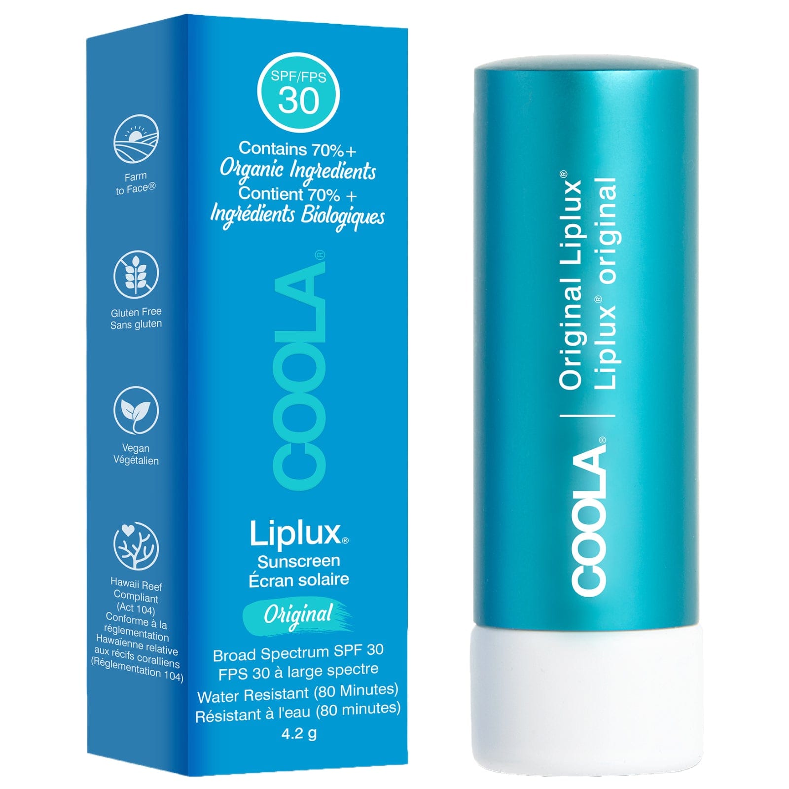 Coola Face Care Classic Liplux Lip Balm Sunscreen SPF30 Original 4.2ml