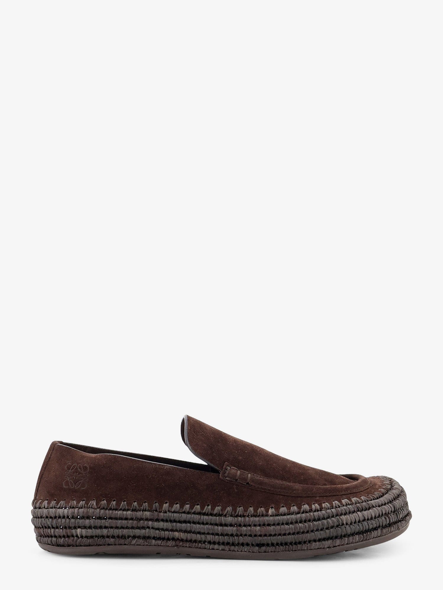 Loewe Rio suede and raffia loafers