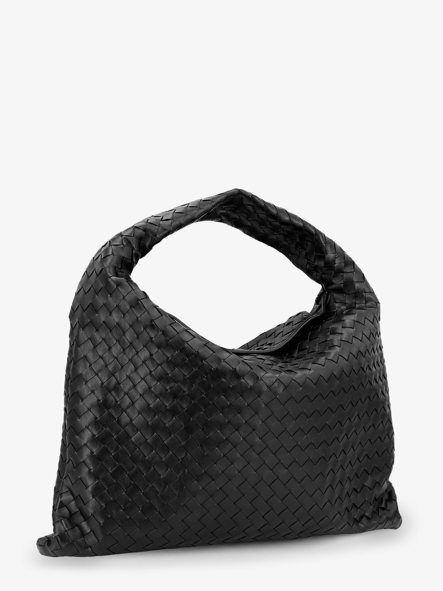 Bottega Veneta Hop Hobo Leather Shoulder Bag with Intreccio Pattern