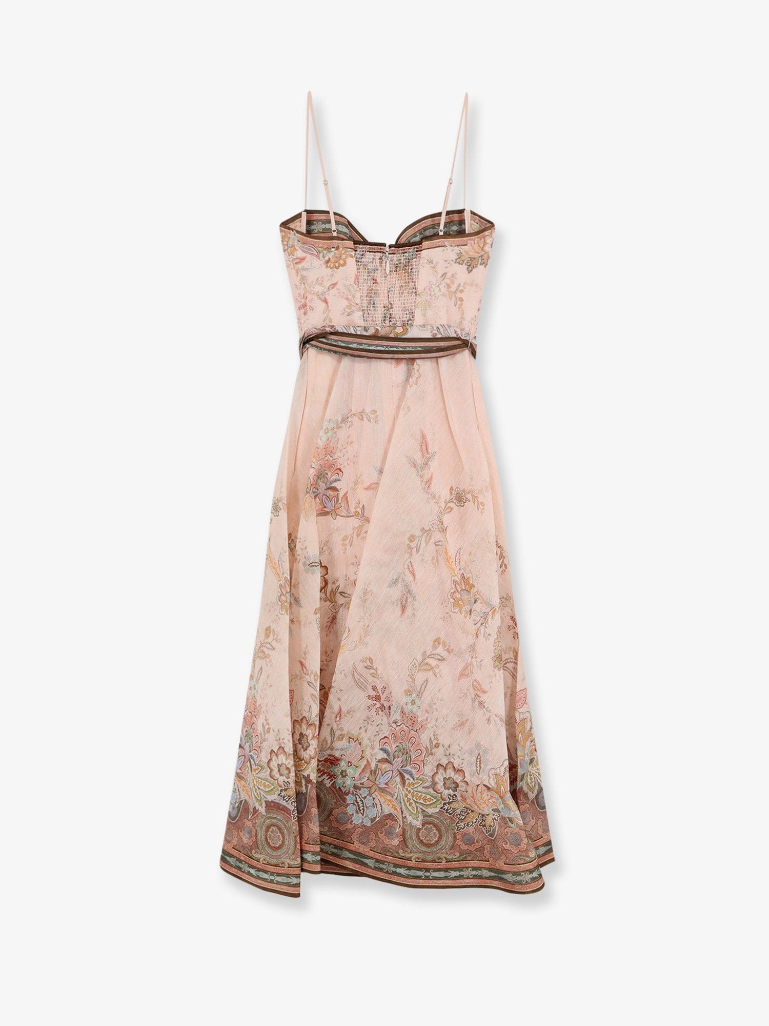 ZIMMERMANN Alchemy silk and linen blend midi dress with all-over floral print