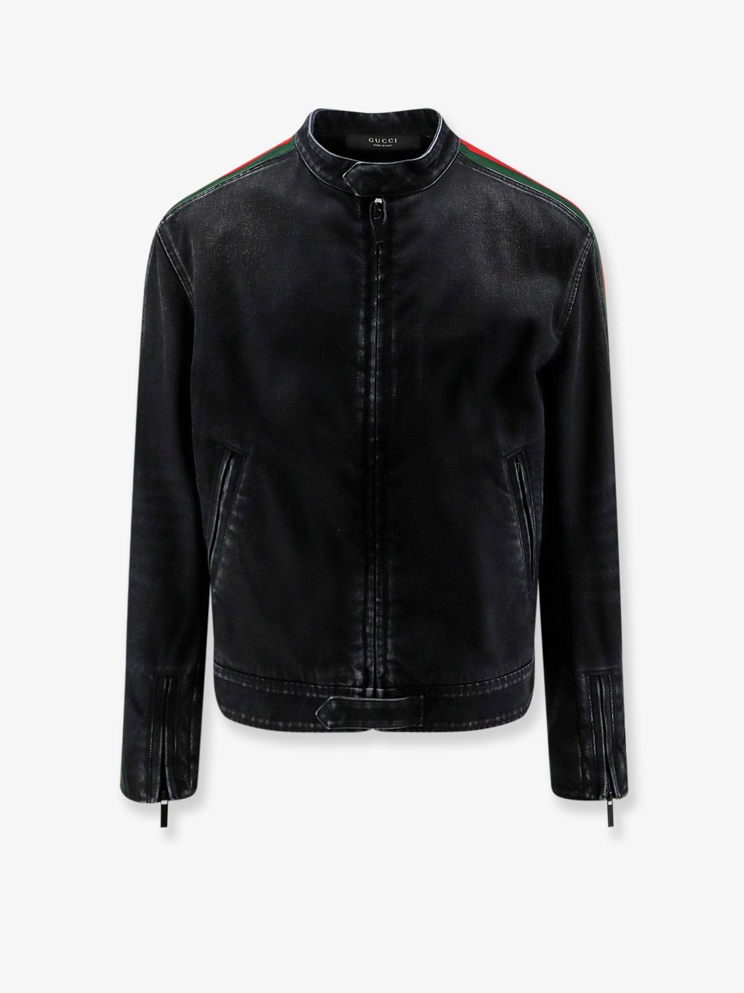 Gucci Black denim jacket certified cotton jacket with a faded effect
