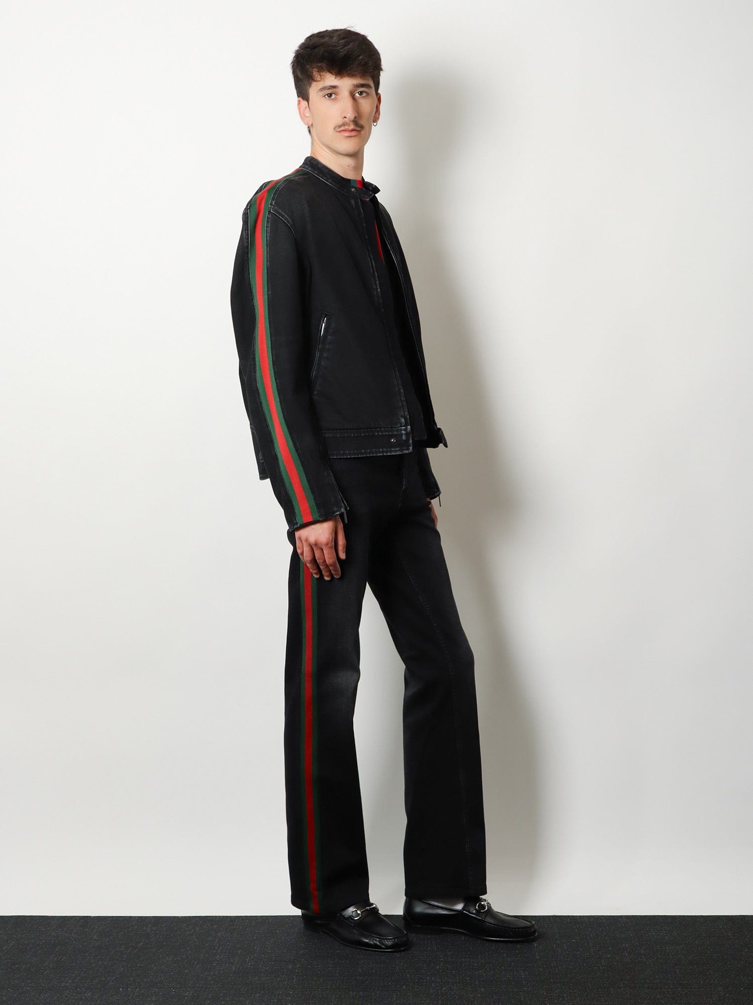 Gucci Black denim jacket certified cotton jacket with a faded effect