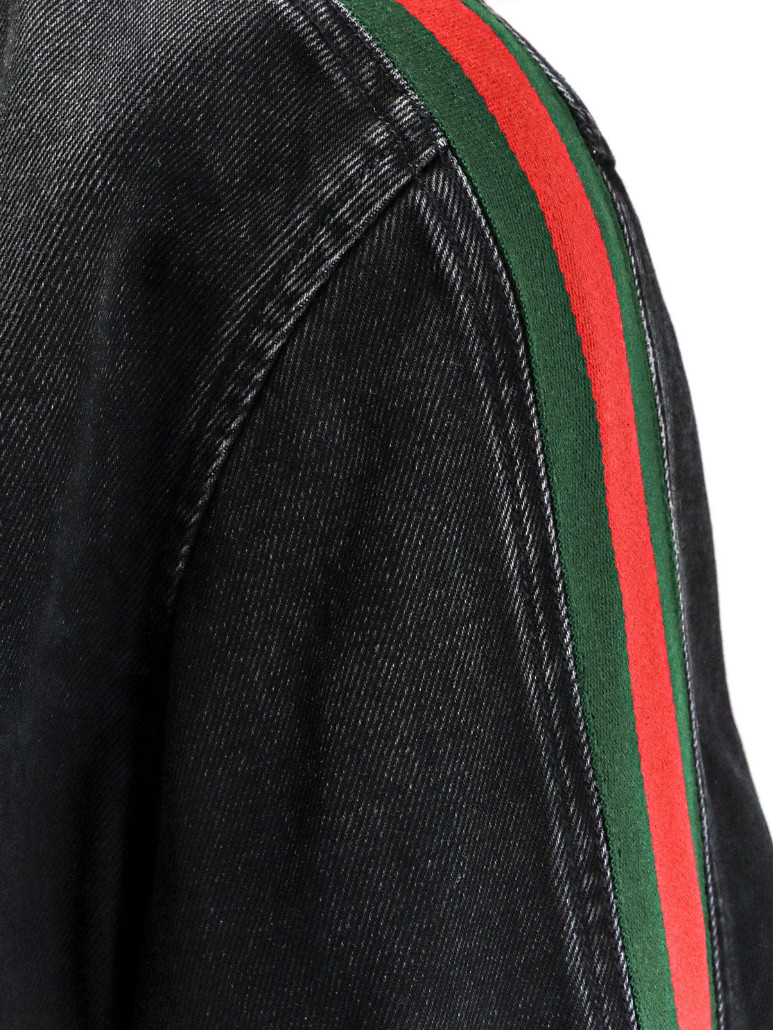 Gucci Black denim jacket certified cotton jacket with a faded effect