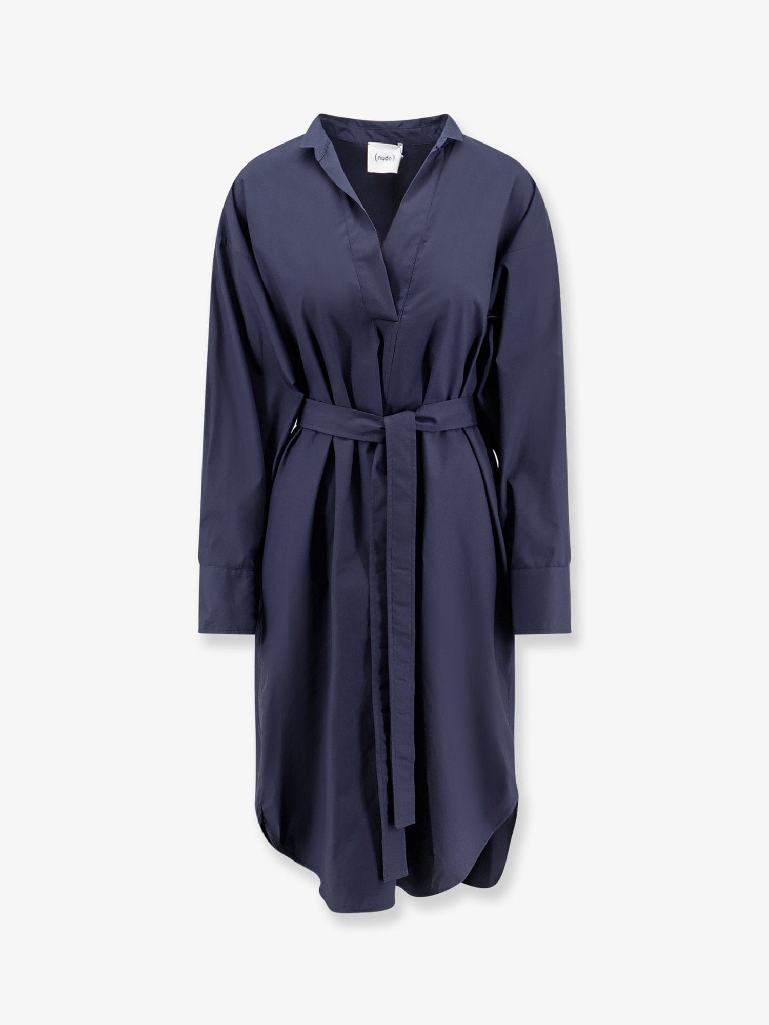 Nude Cotton dress with belt