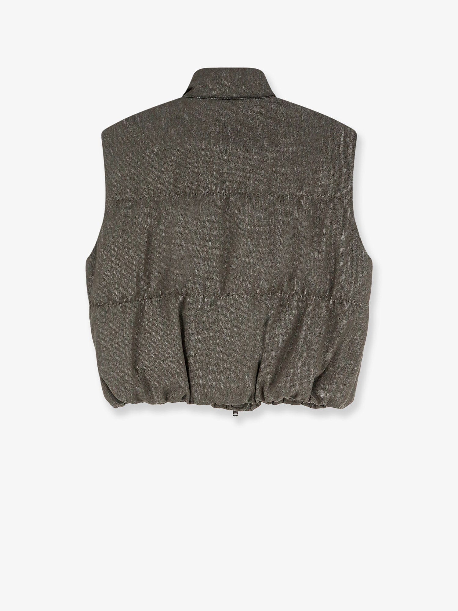 Brunello Cucinelli Sleeveless effect twill-denim down jacket