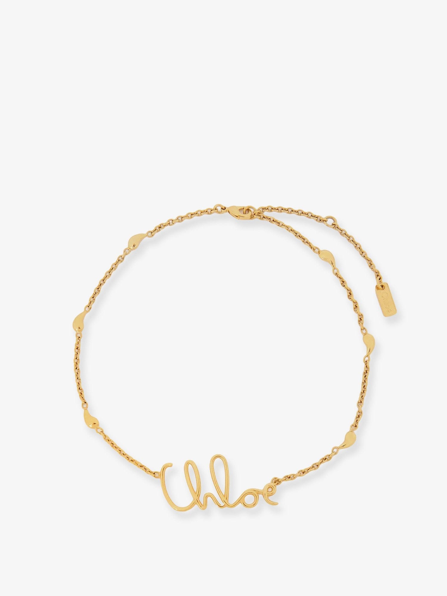 Chloe Brass necklace with lettering logo