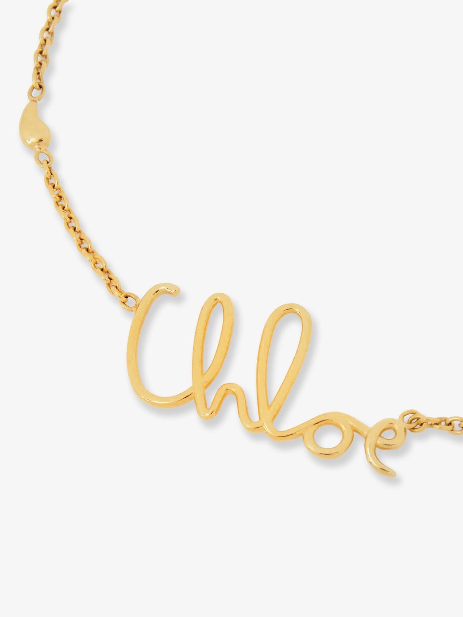 Chloe Brass necklace with lettering logo