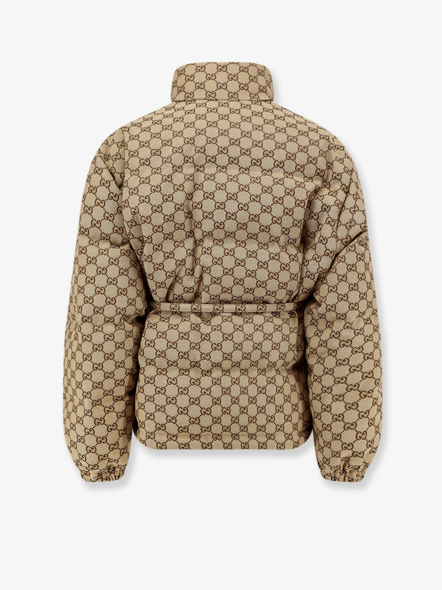 Gucci GG Fabric padded jacket with belt