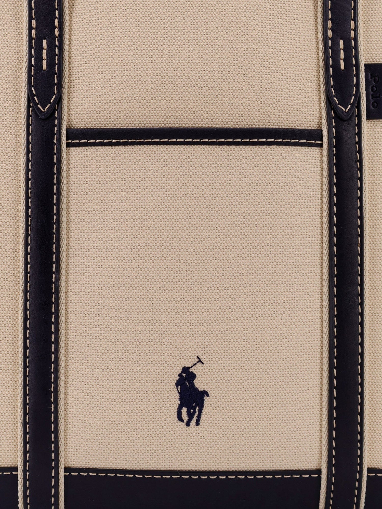Polo Ralph Lauren Canvas shoulder bag with embroidered logo on the front