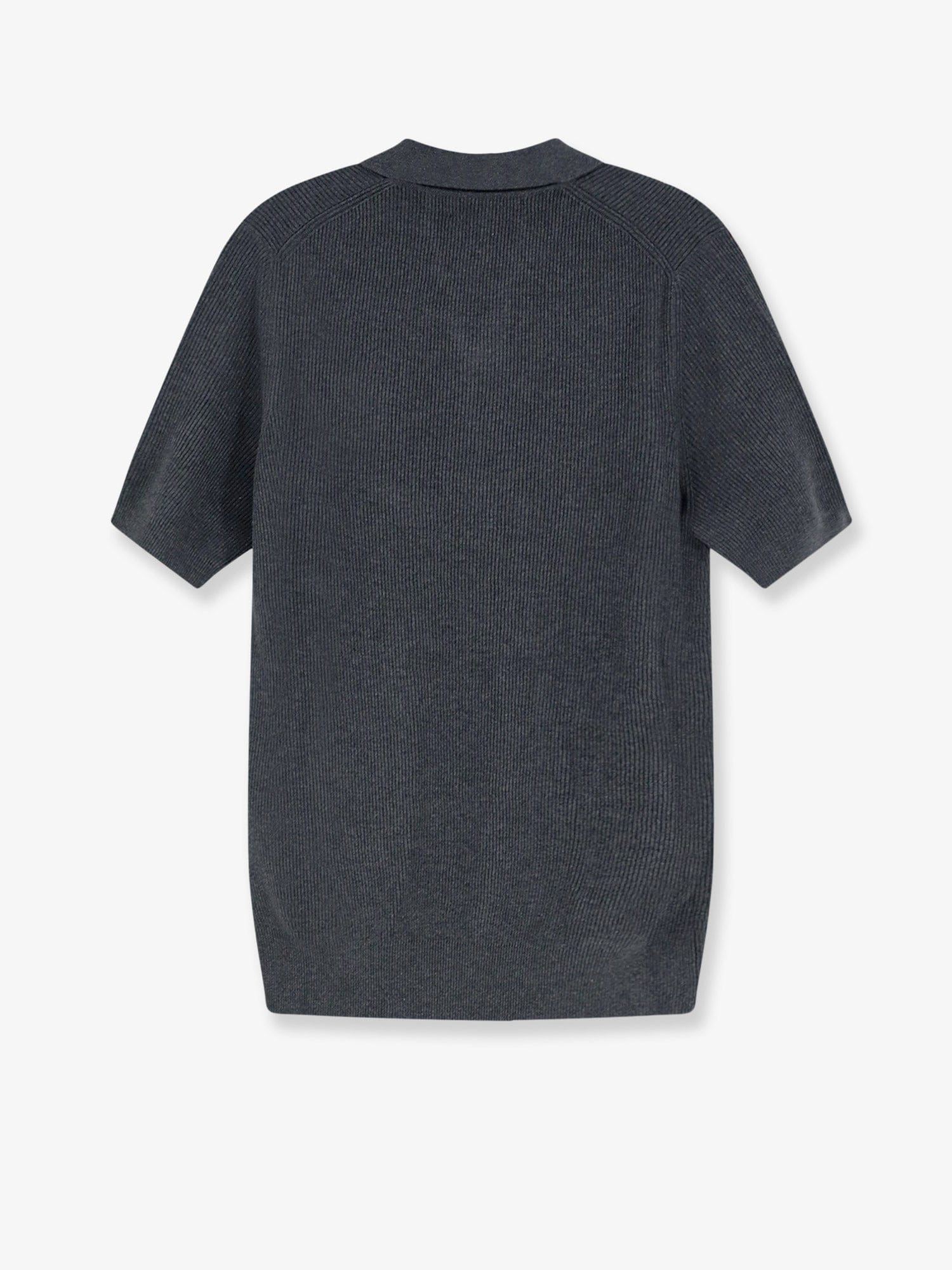 Brunello Cucinelli Cotton polo shirt with ribbed knit