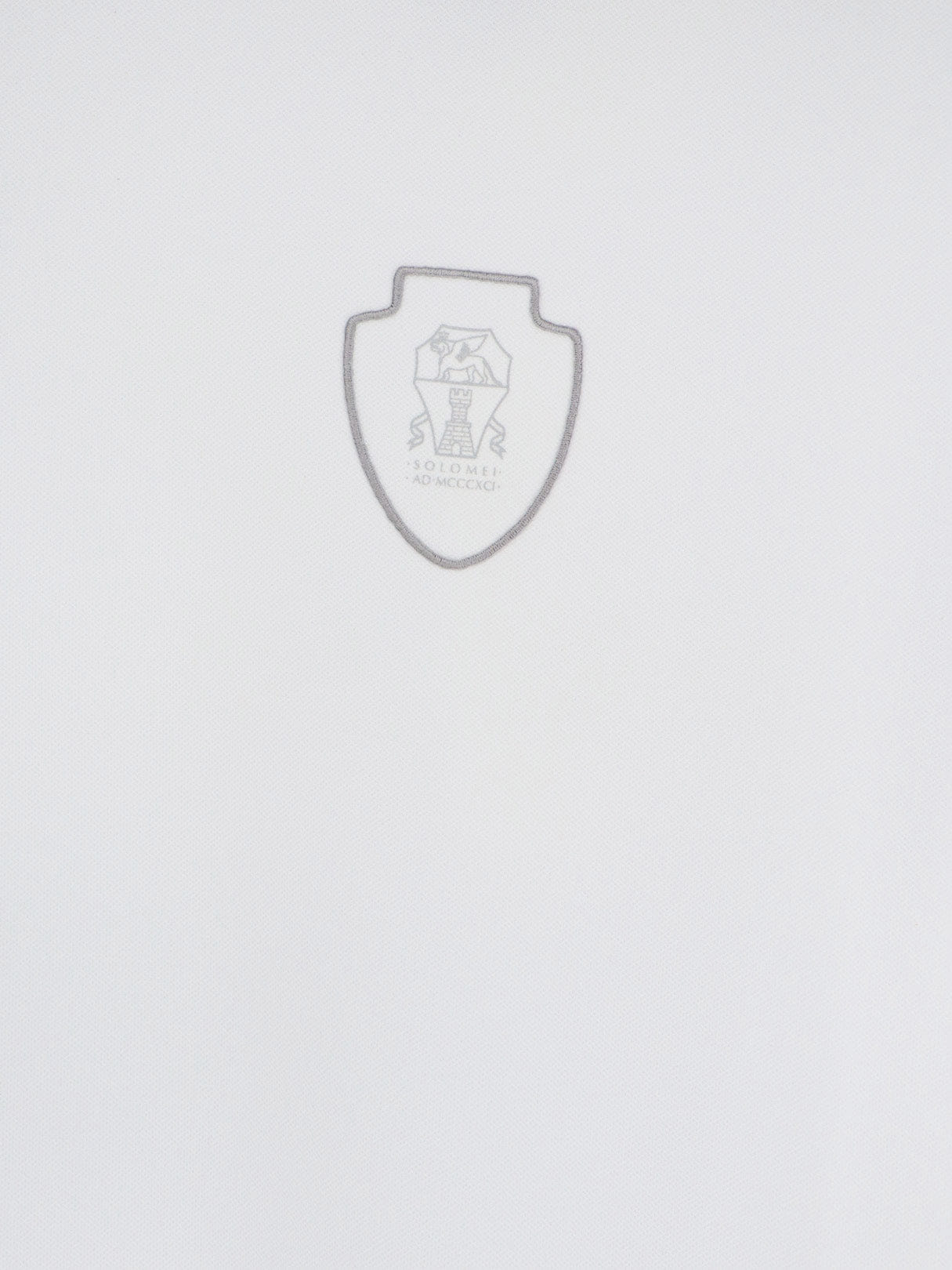 Brunello Cucinelli Technical fabric polo shirt with embroidered logo on the front
