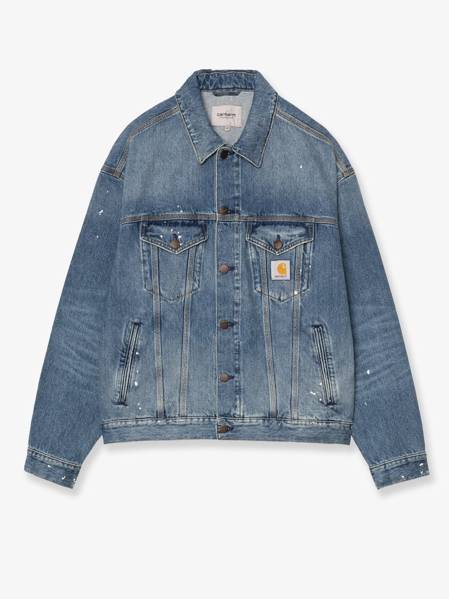 Carhartt WIP Blue denim jacket with distressed effect