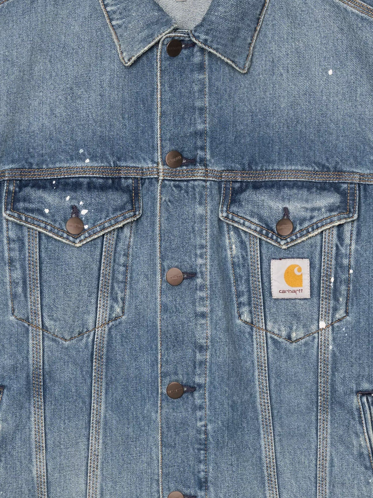 Carhartt WIP Blue denim jacket with distressed effect