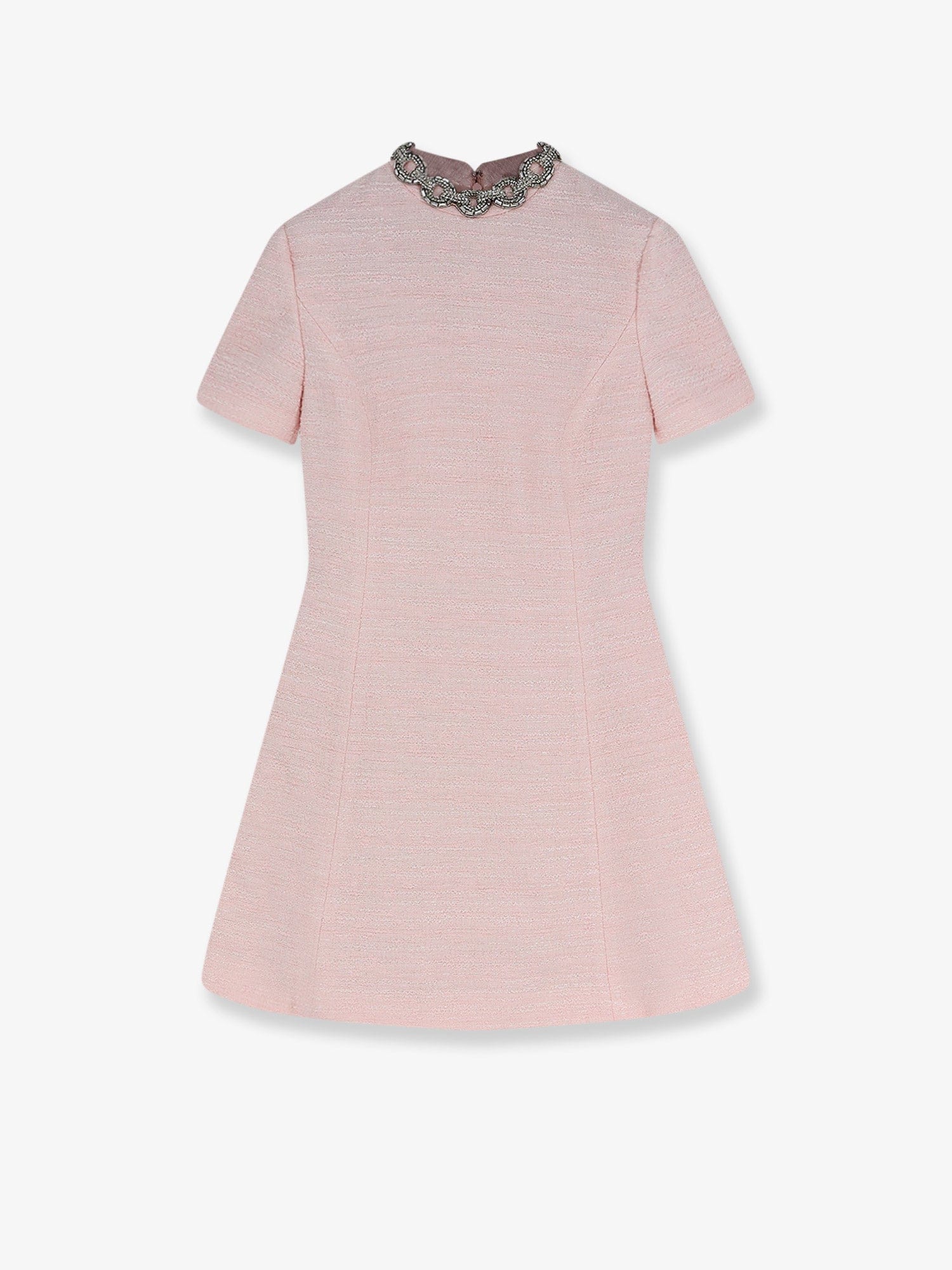 Valentino Embroidered Crinkle Cotton Tweed mini dress
