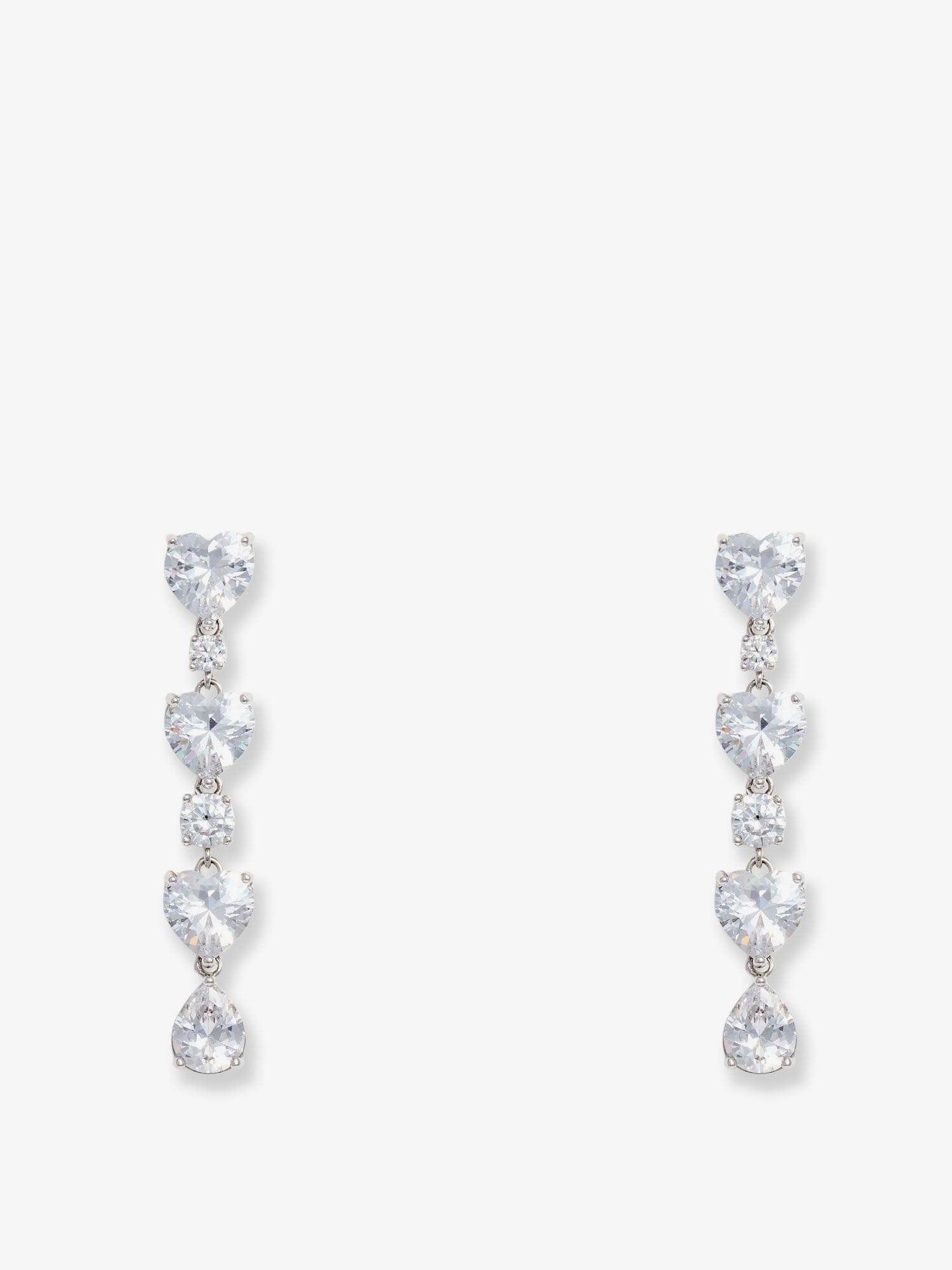 Self-Portrait Crystal Heart Tiered Earrings