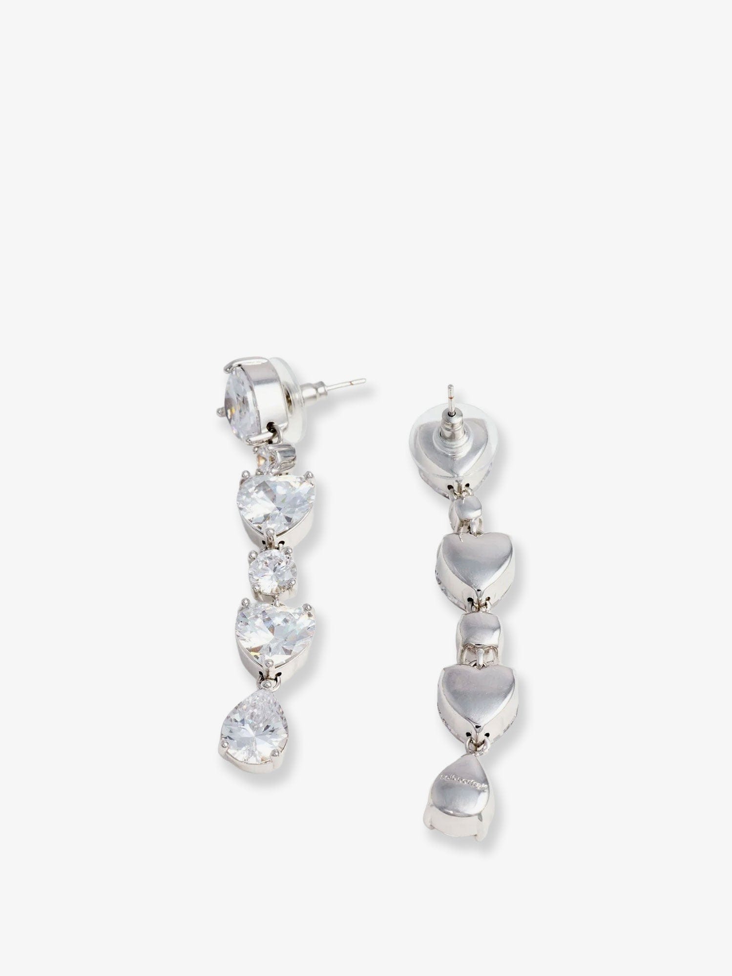 Self-Portrait Crystal Heart Tiered Earrings