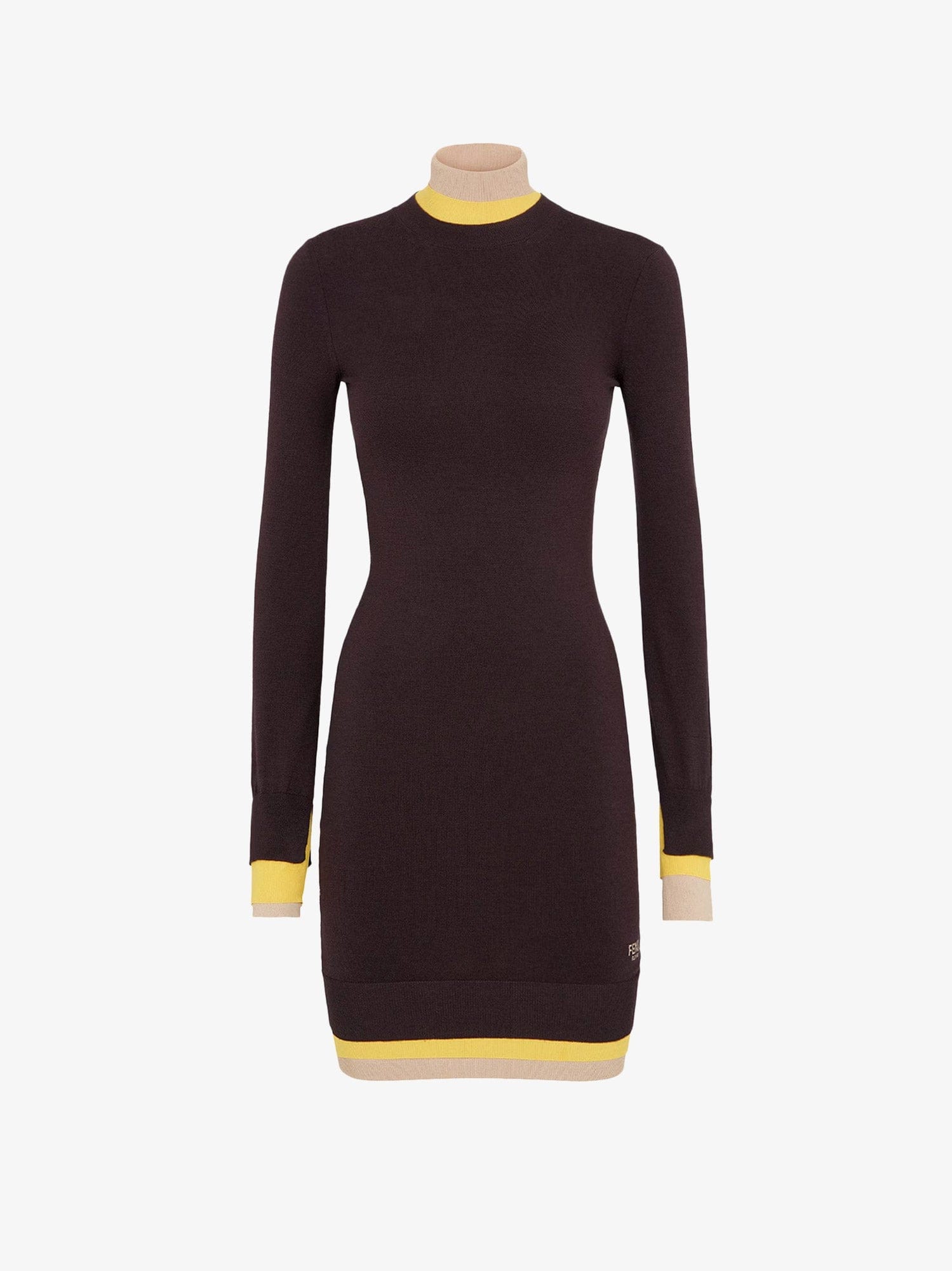 Fendi Mini wool dress with contrasting details