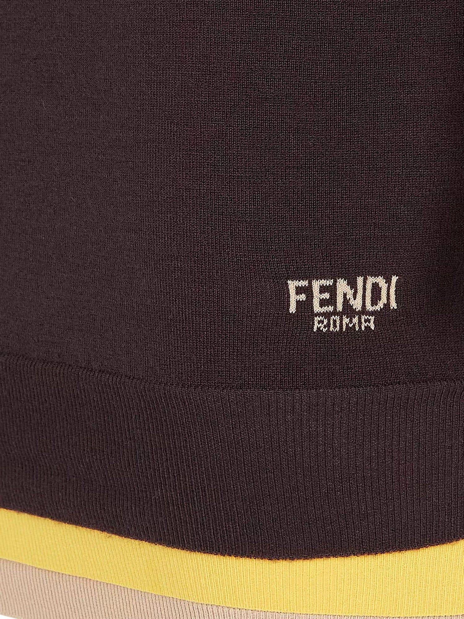 Fendi Mini wool dress with contrasting details