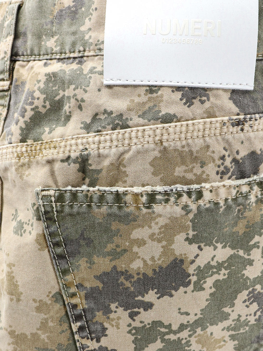 NUMERI 123456789 Cotton skirt with camouflage pattern