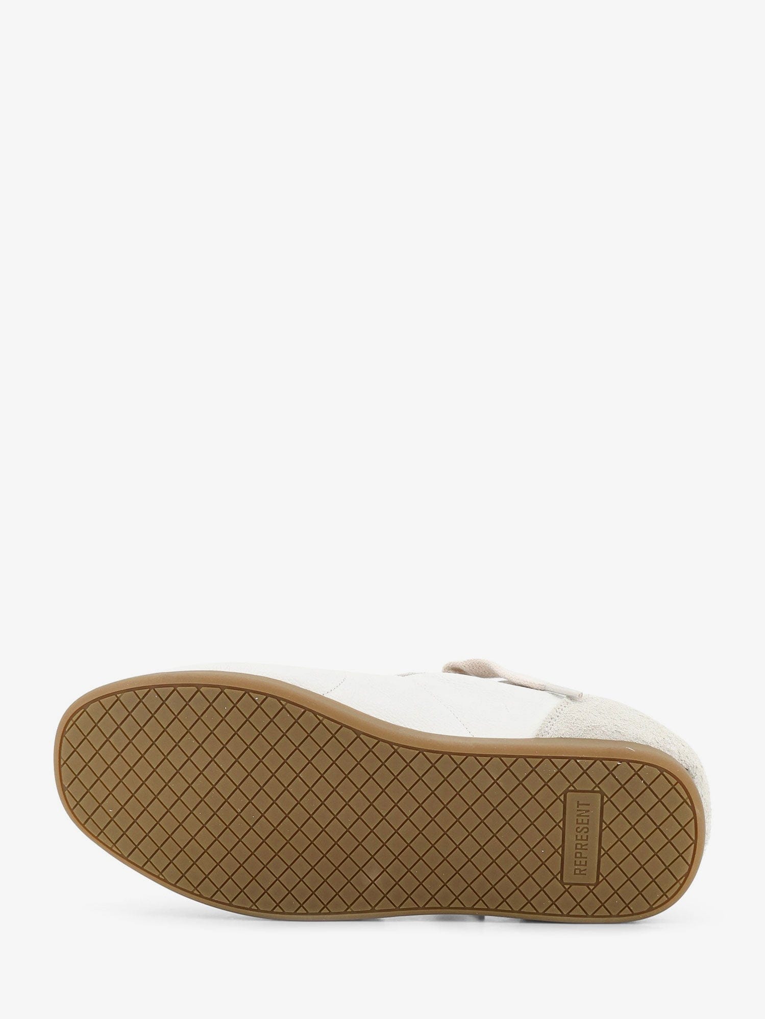 Represent Leather and suede sneakers with engraved logo on the tongue