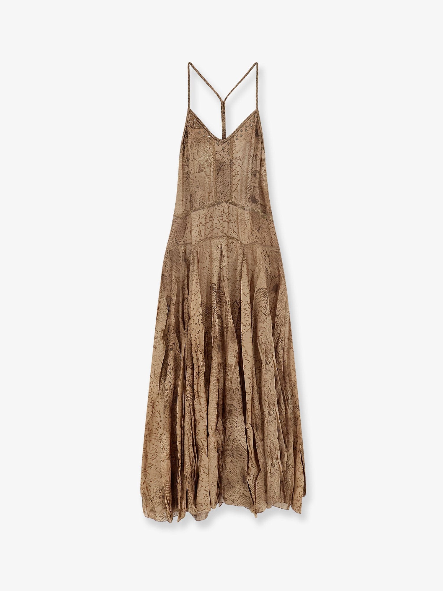 Mes Demoiselles Long viscose dress with snake print