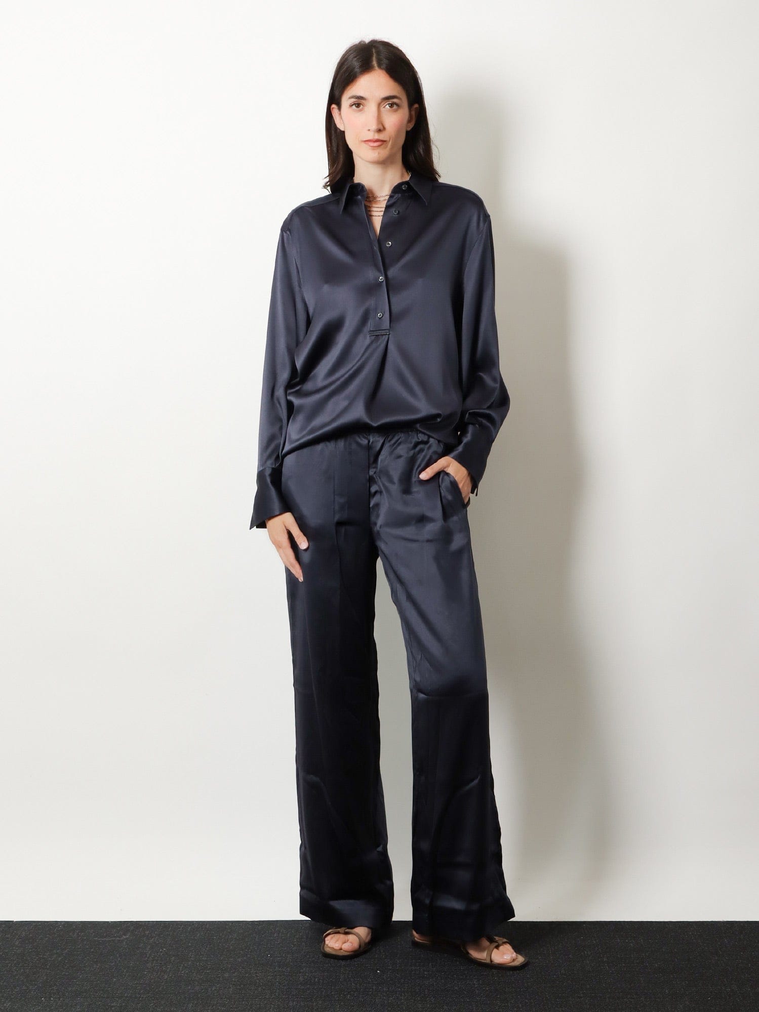 Brunello Cucinelli Silk shirt with Monili detail