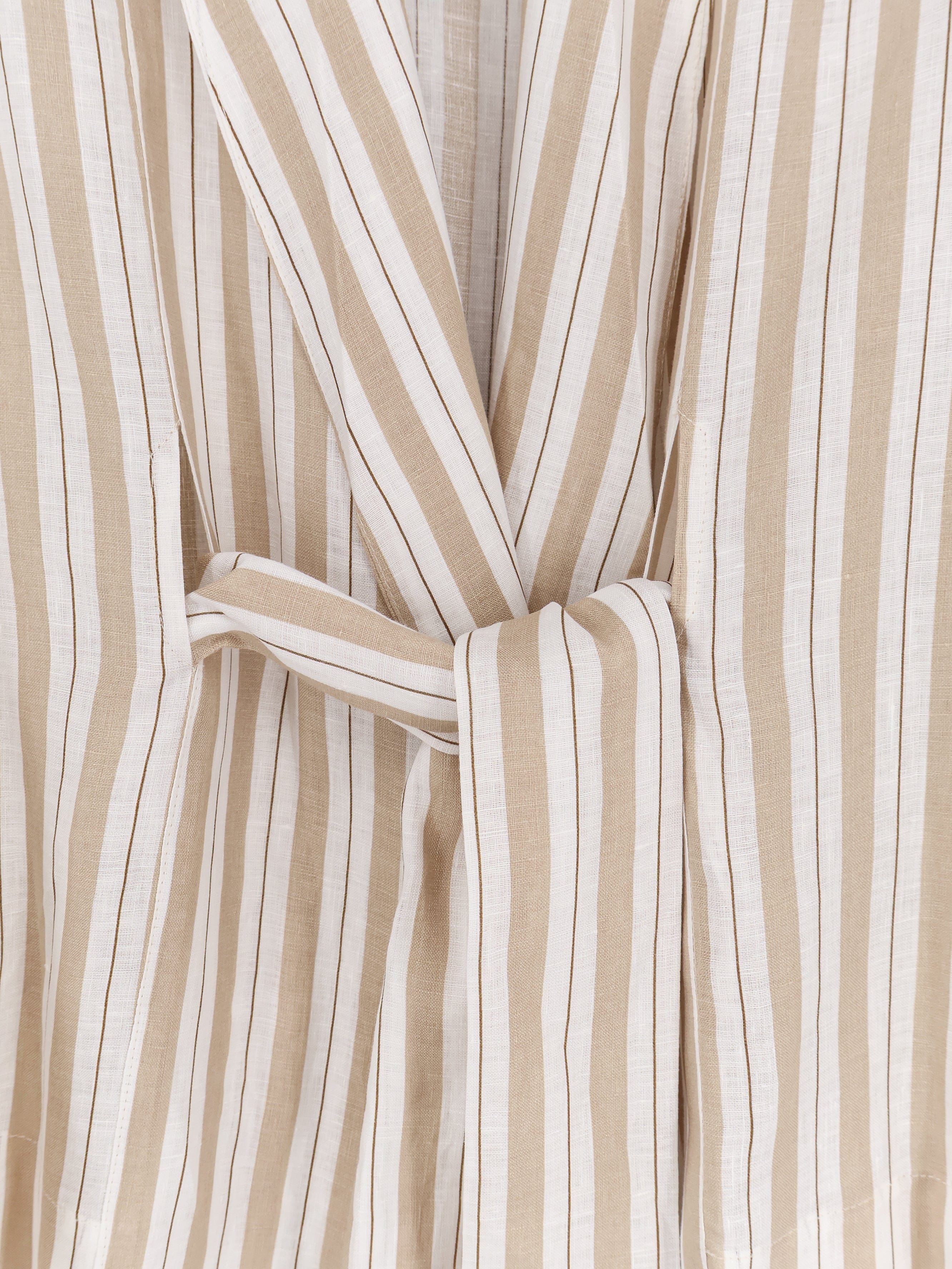 Semicouture Kimono striped linen shirt