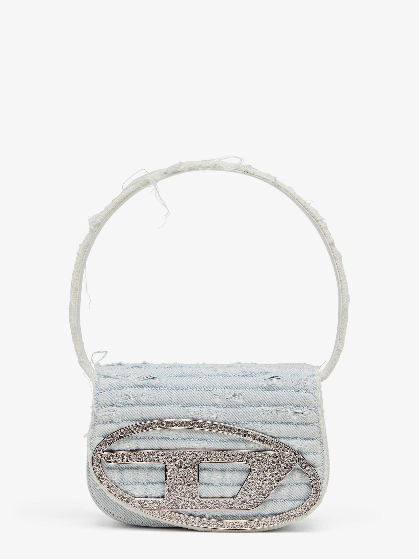 Diesel 1DR denim shoulder bag with rhinestone D logo