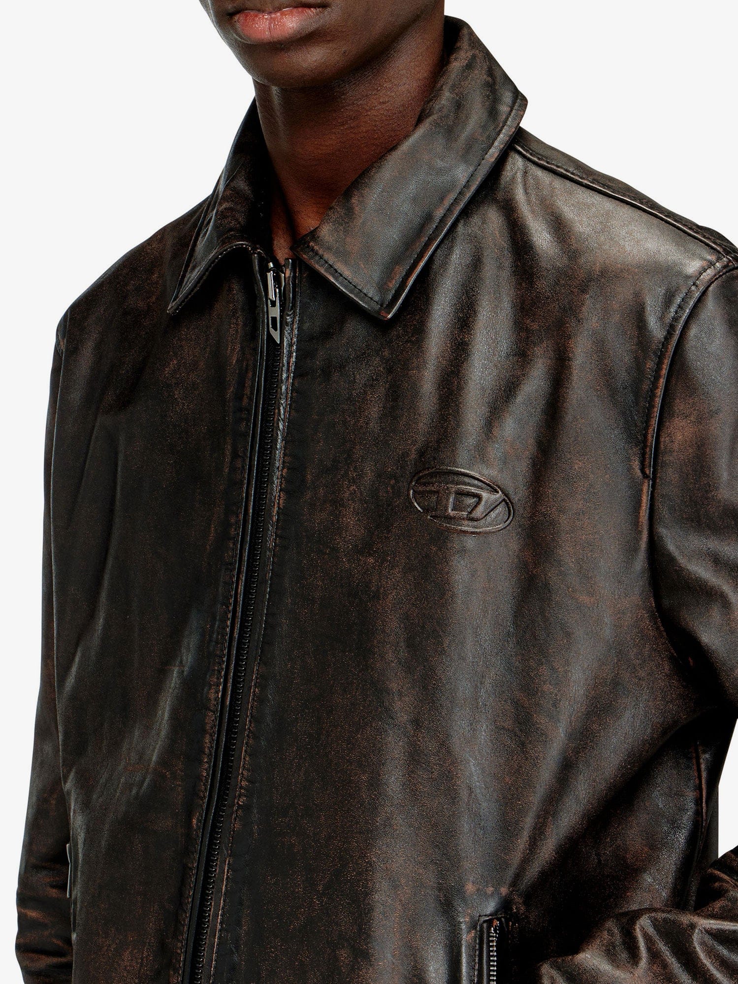 Diesel L-Amar-Wrd leather jacket