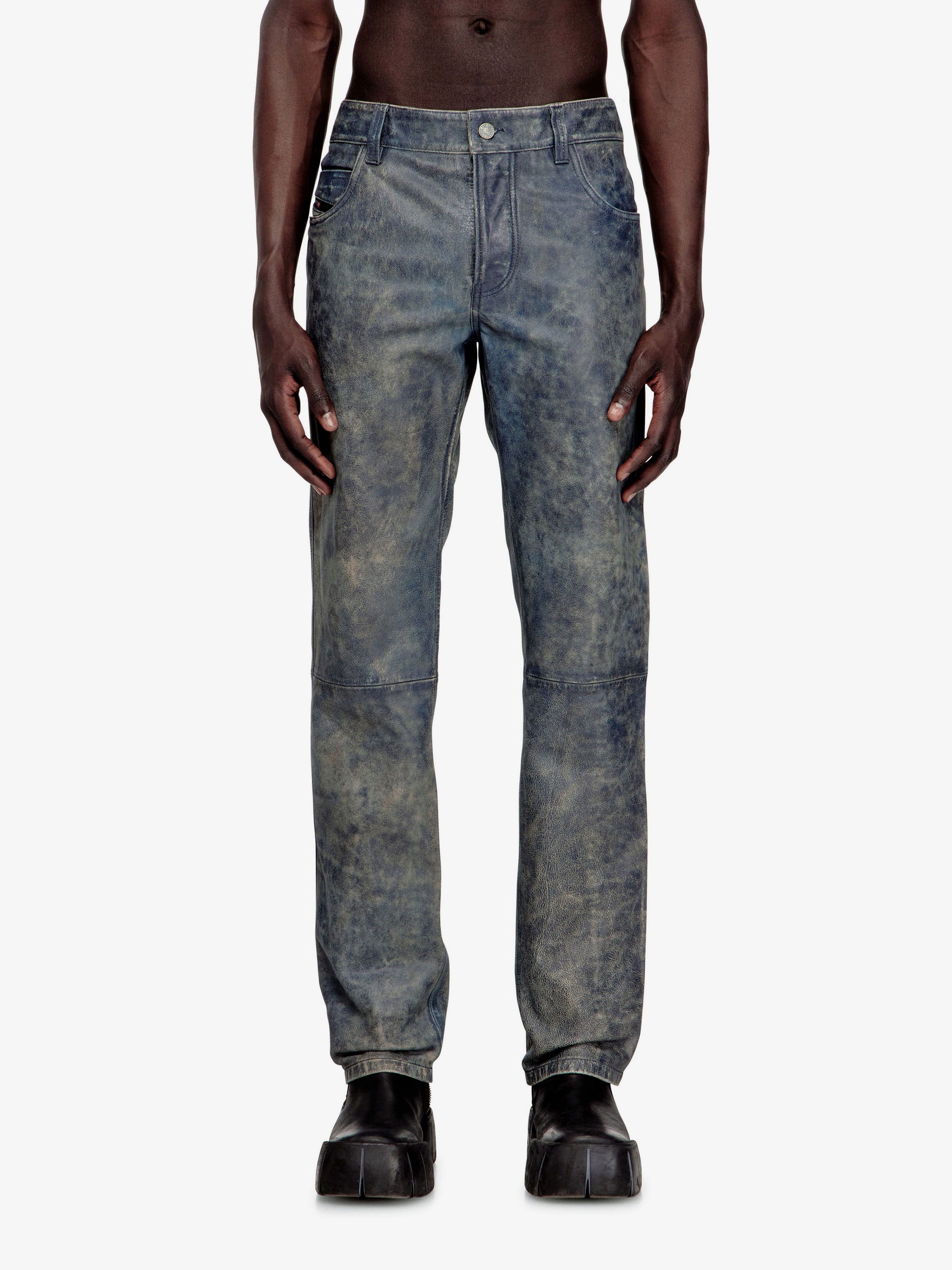 Diesel P-Vyll-Qmbw leather trousers