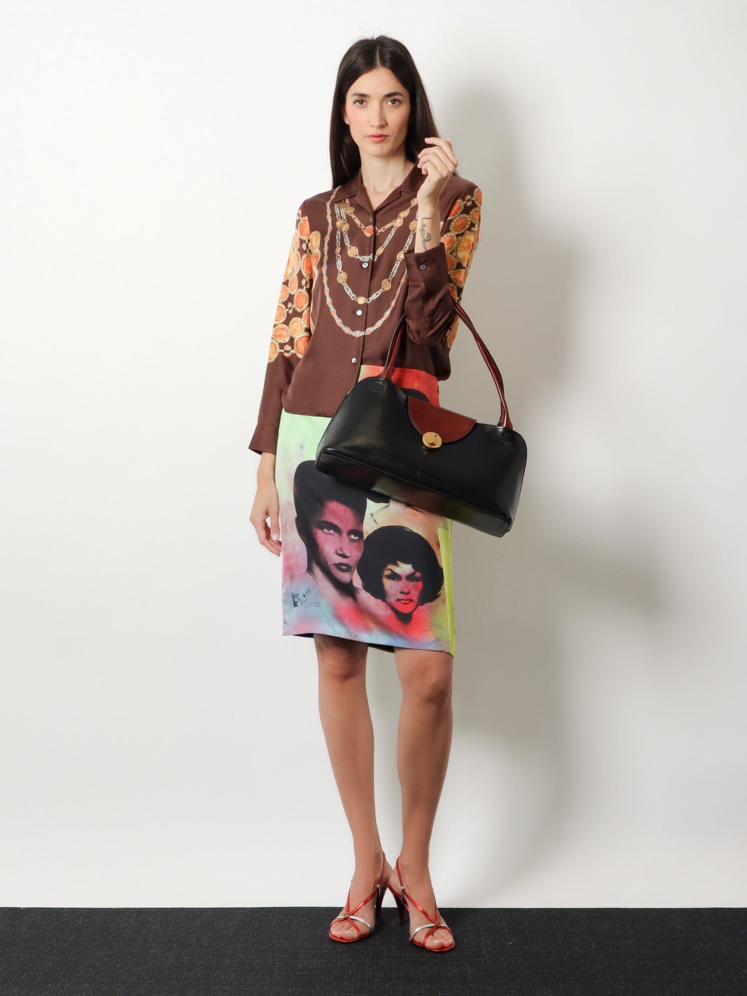 Versace Vivian leather shoulder bag