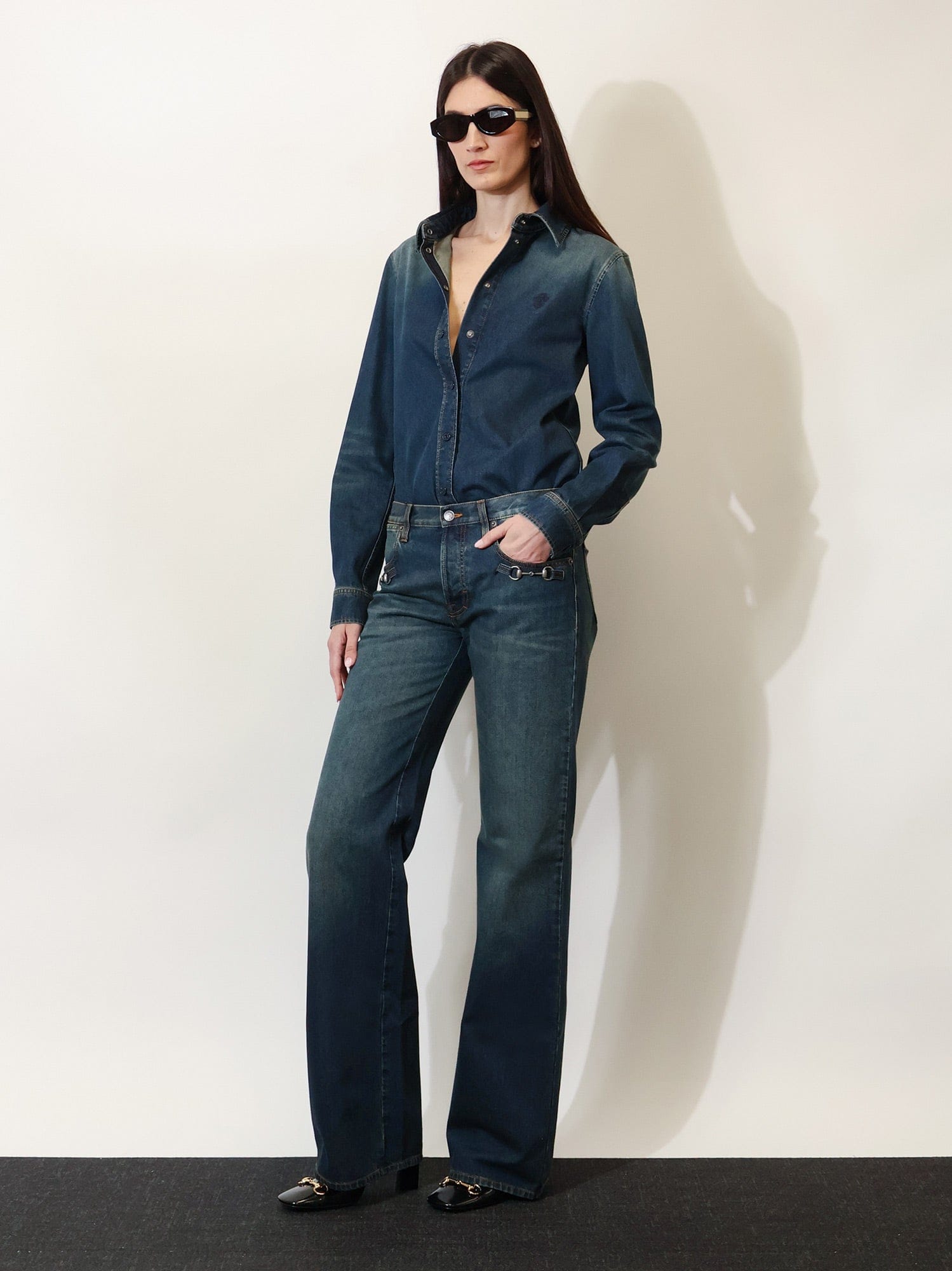 Gucci Denim shirt with embroidery