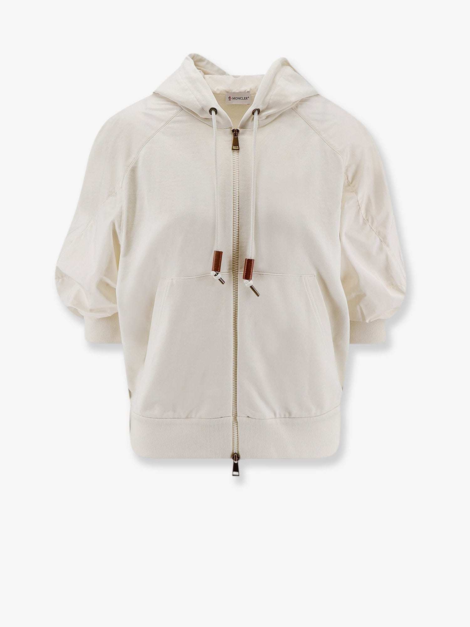 Moncler Cotton sweatshirt with nylon sleeves