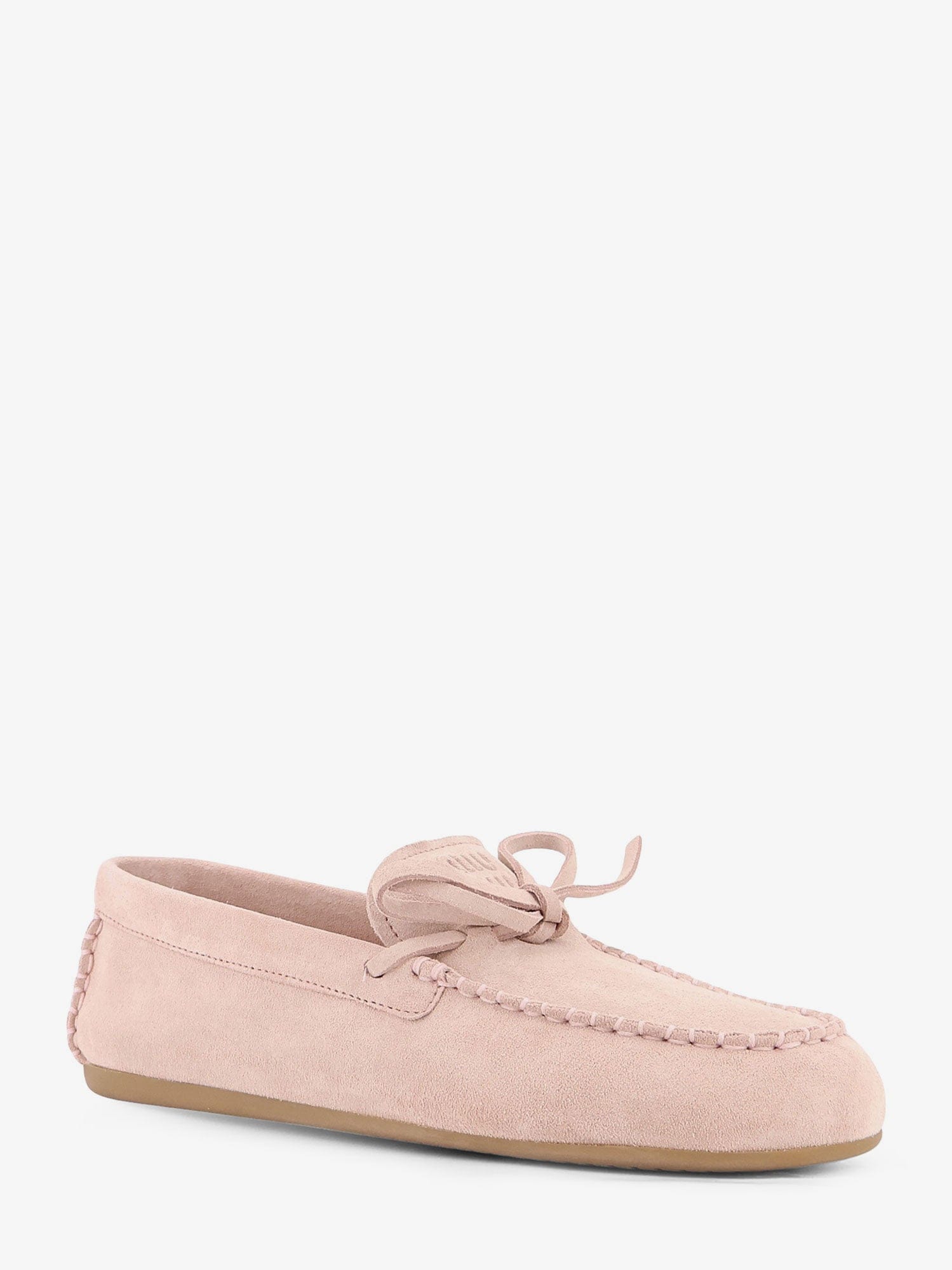 Miu Miu Suede loafer with frontal logo