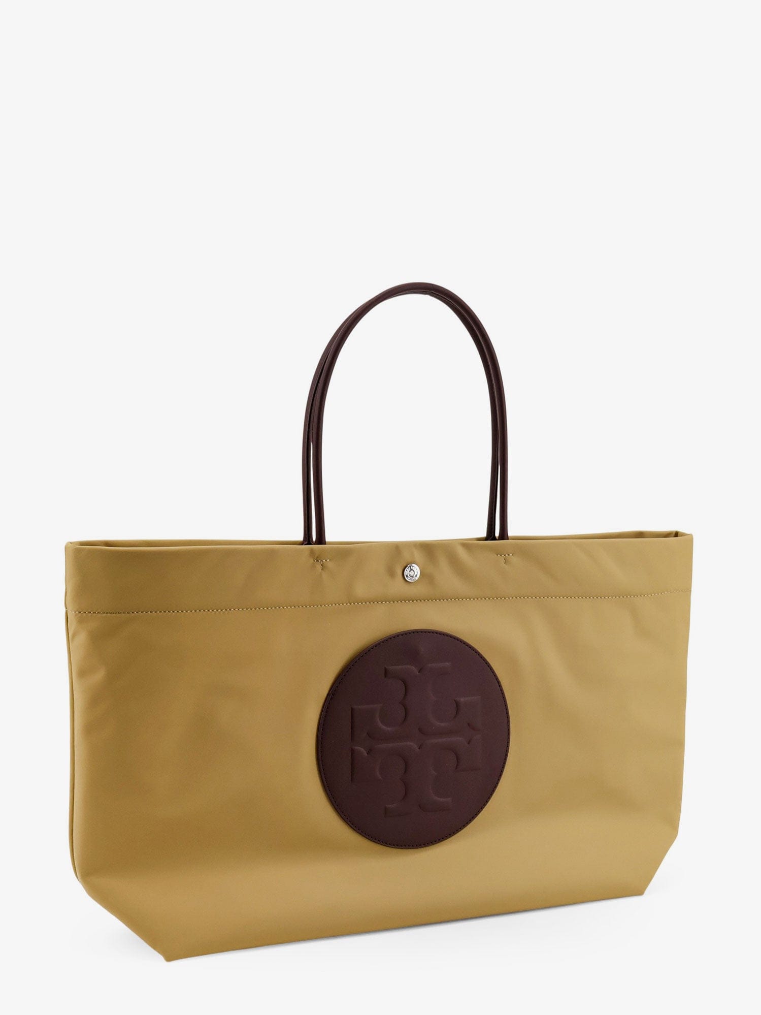 Tory Burch Ella Twist nylon shoulder bag with maxi logo patch on the front